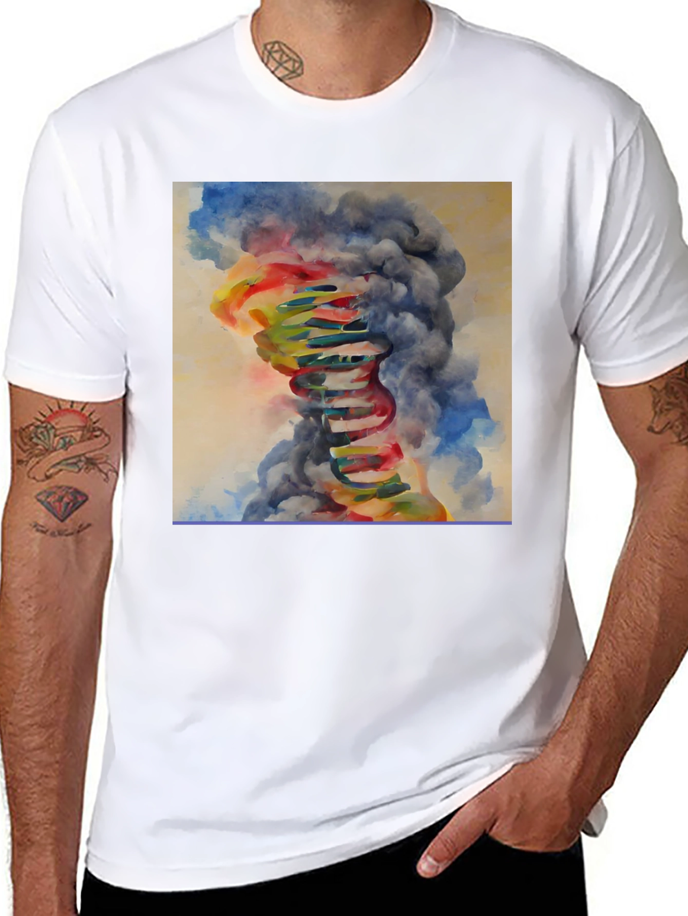 Abstract DNA Art Black T-Shirt