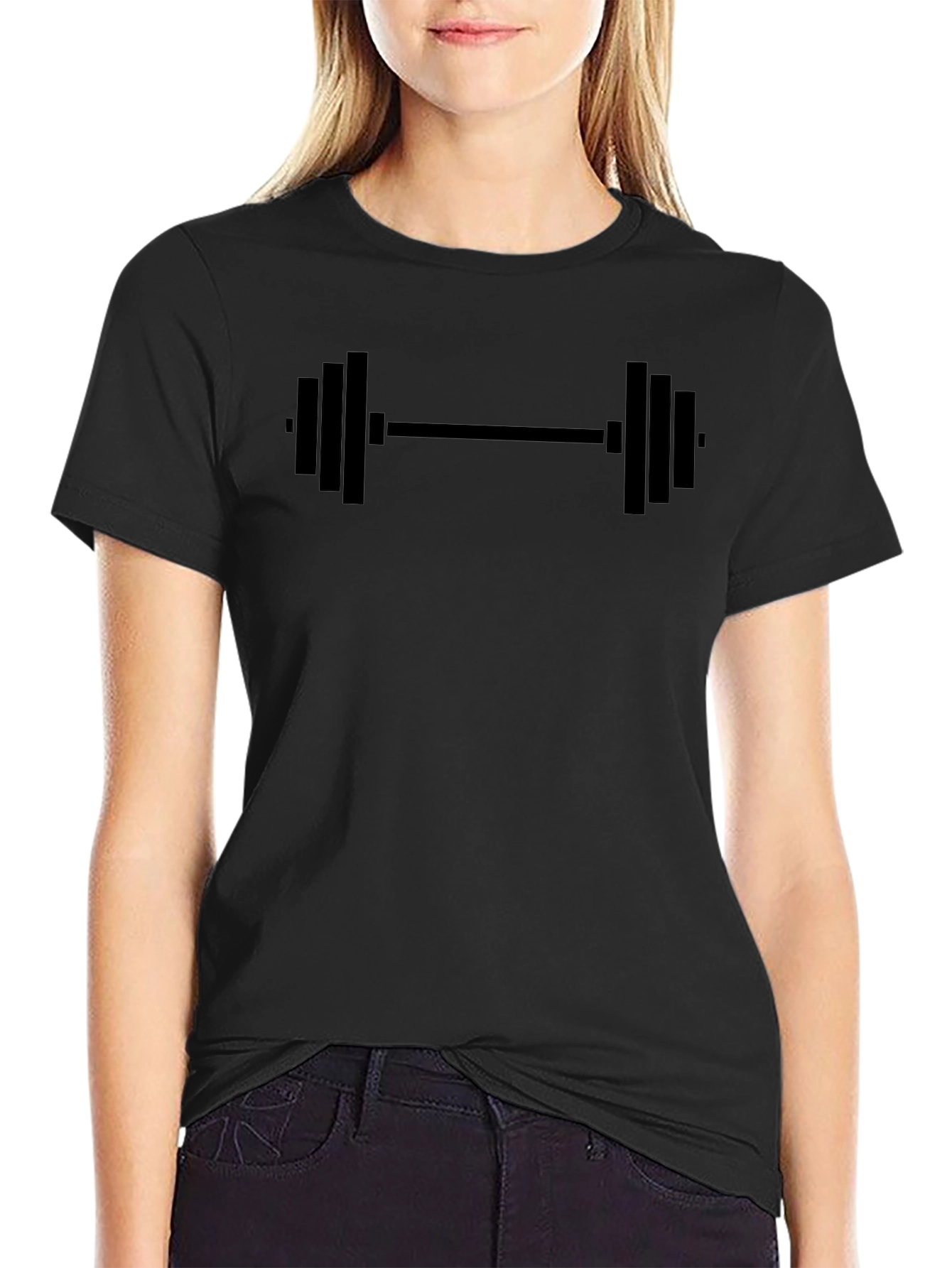 Black Barbell Graphic Tee - Gym Lovers Essential
