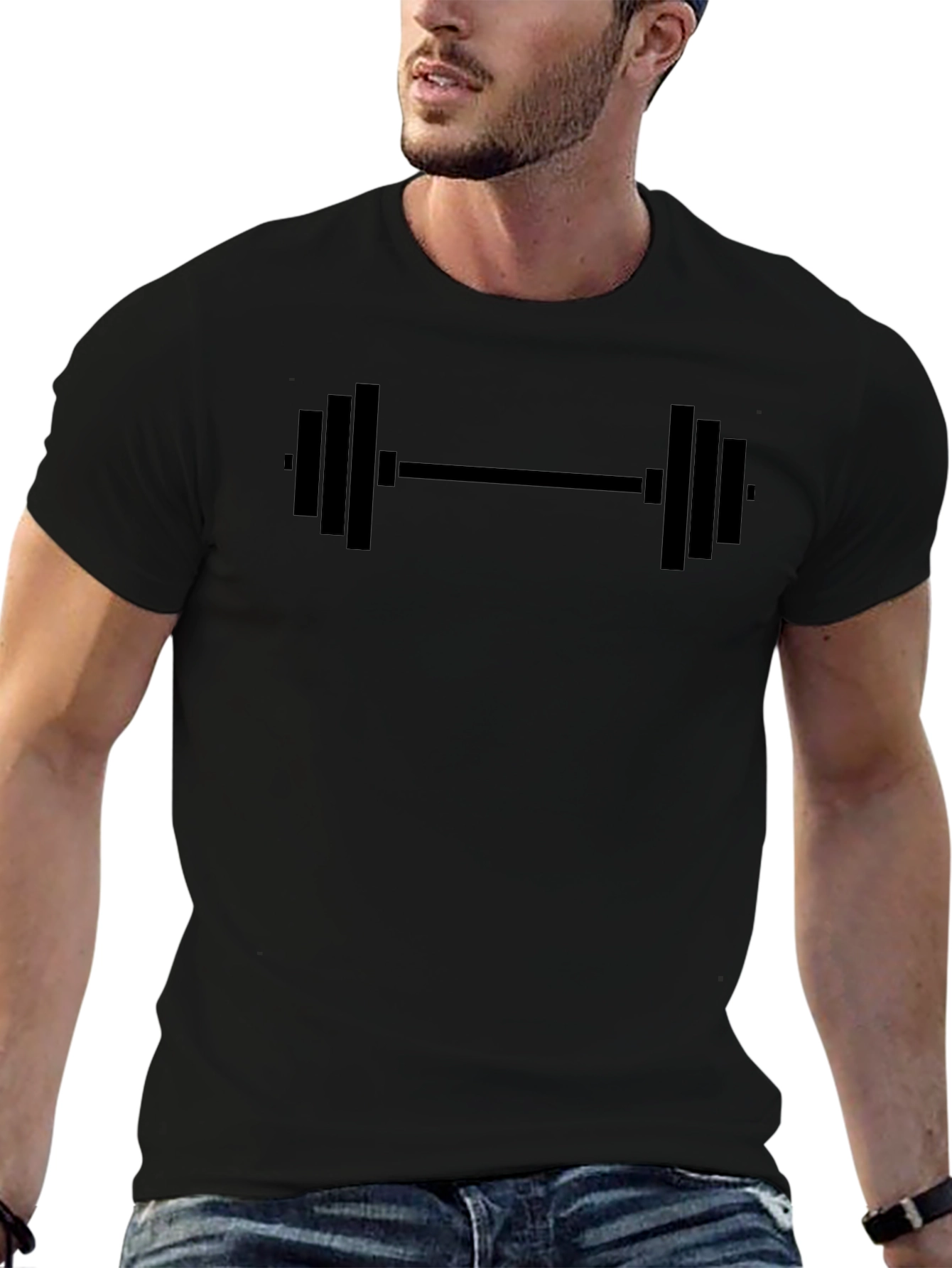 Black Barbell Graphic Tee - Gym Lovers Essential