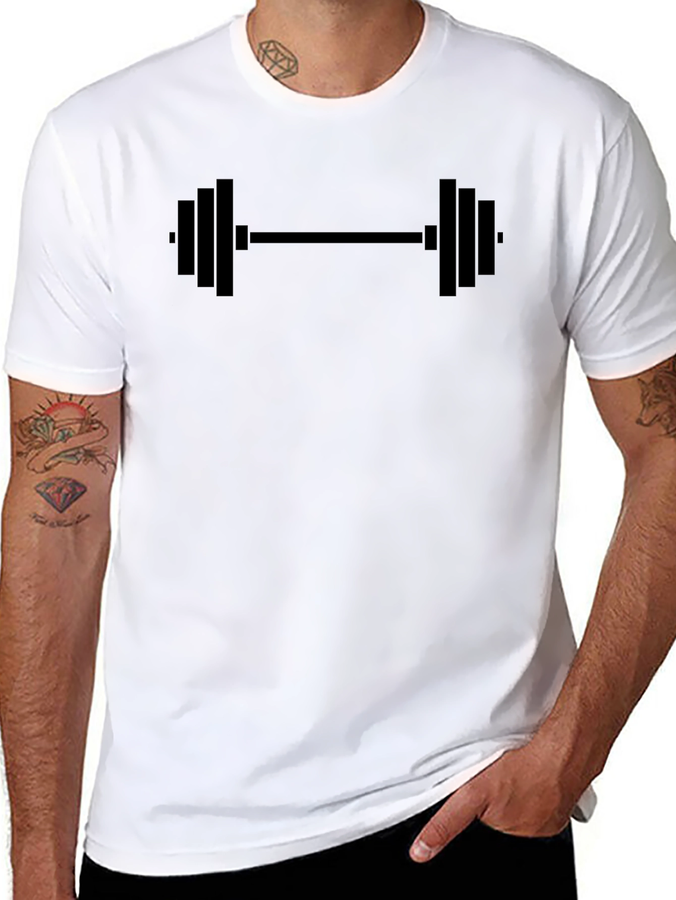 Black Barbell Graphic Tee - Gym Lovers Essential