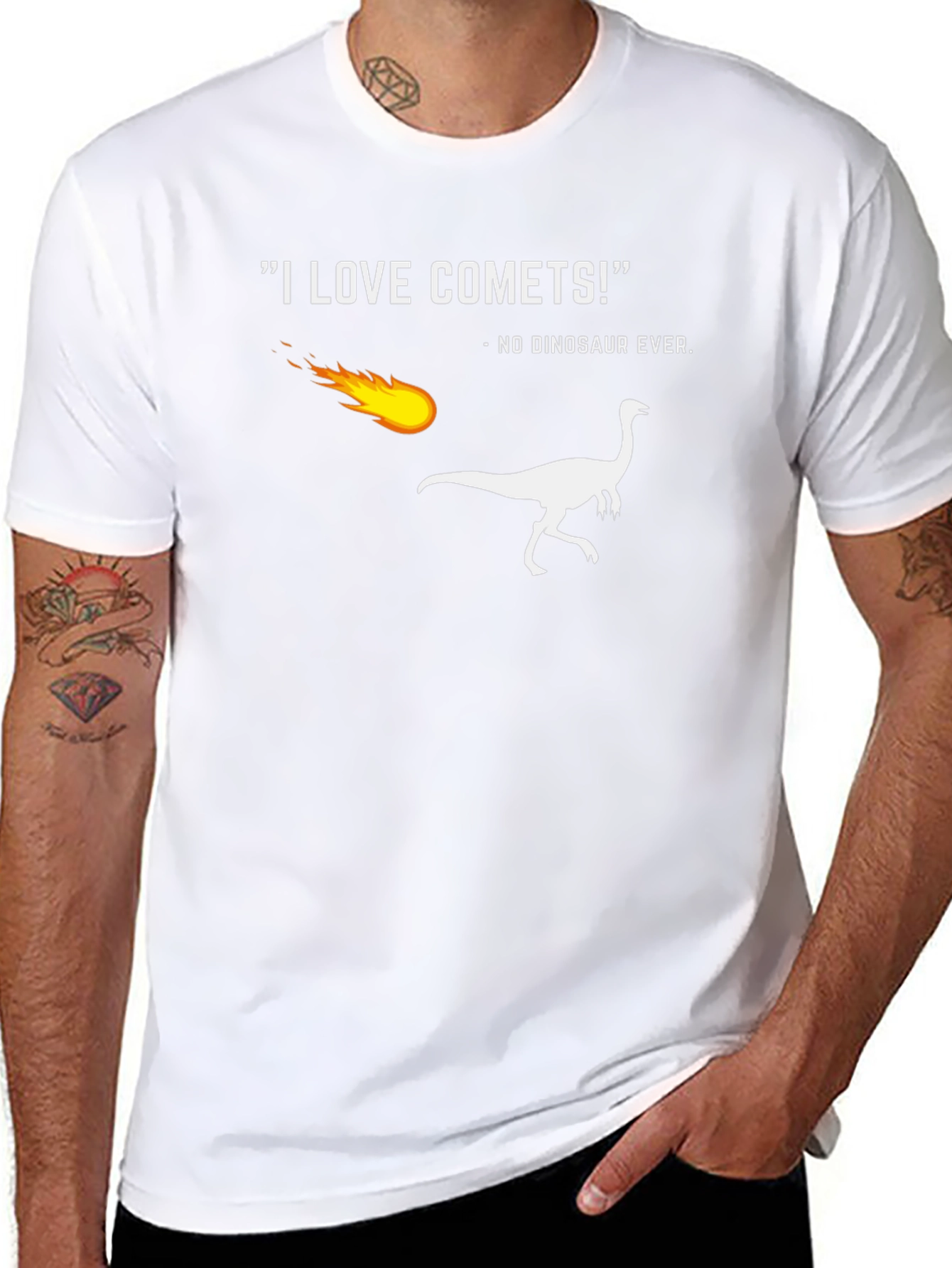 I Love Comets! Funny Dinosaur T-Shirt