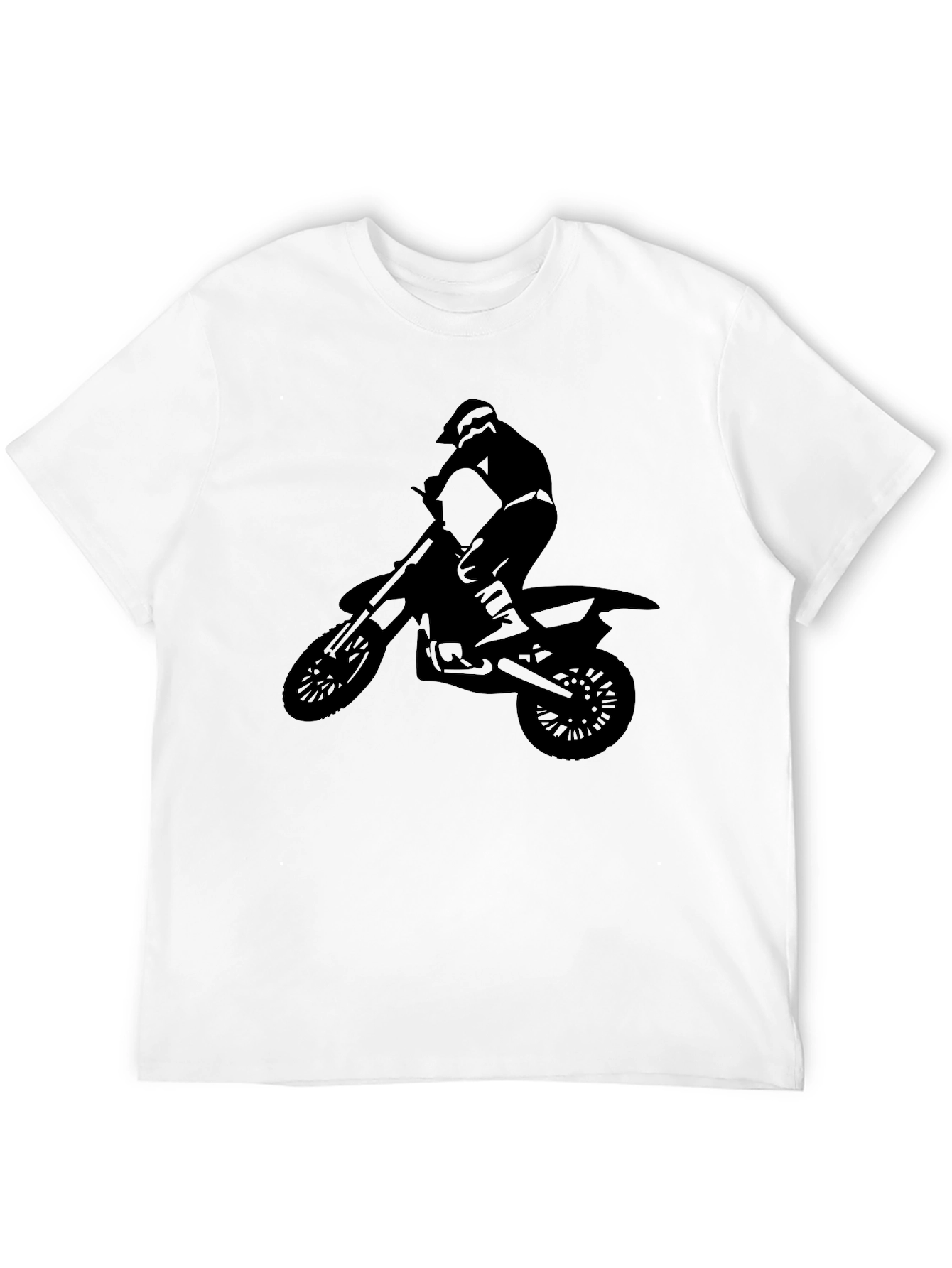 Motocross Rider Graphic Tee - Black Cotton Shirt