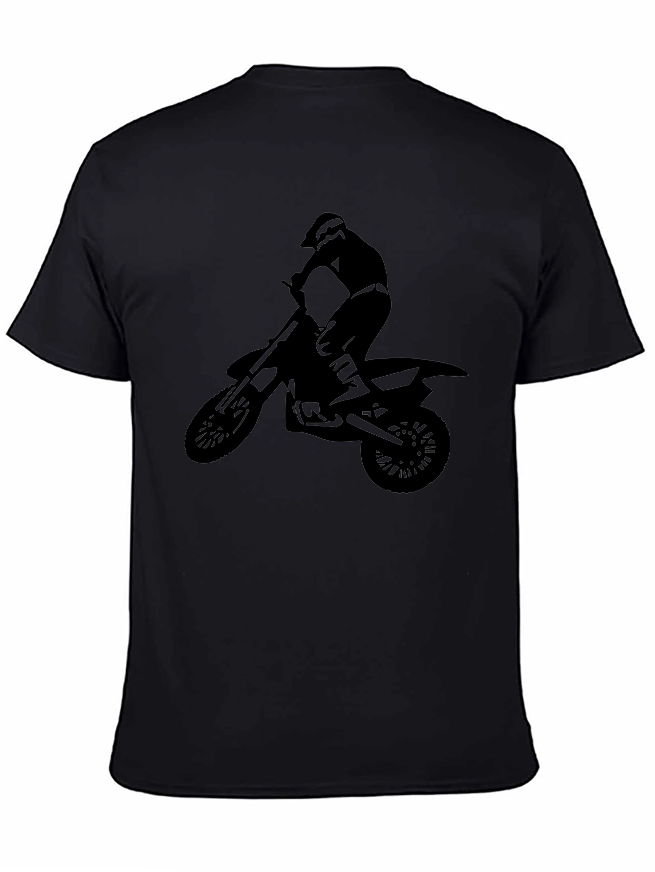 Motocross Rider Graphic Tee - Black Cotton Shirt