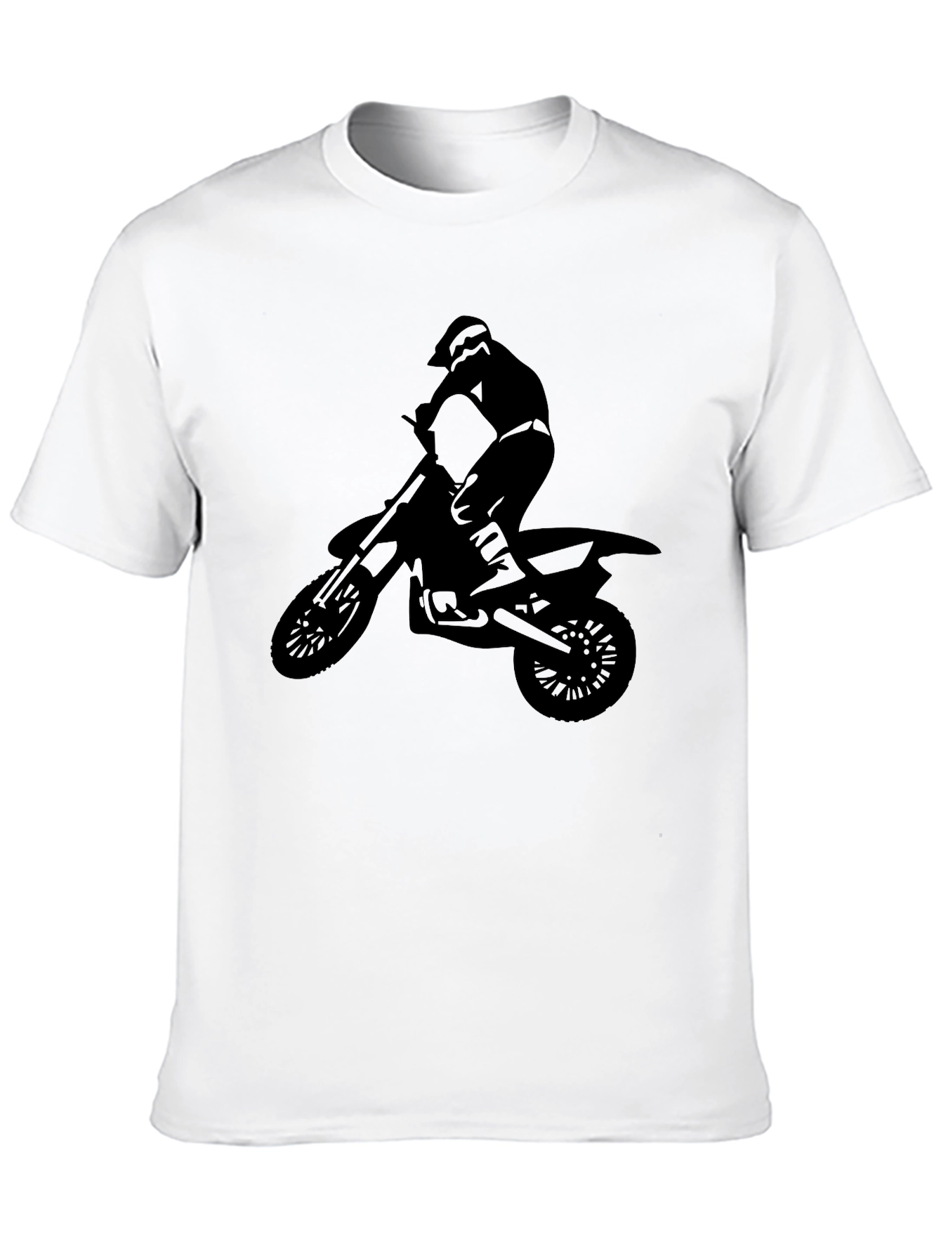 Motocross Rider Graphic Tee - Black Cotton Shirt