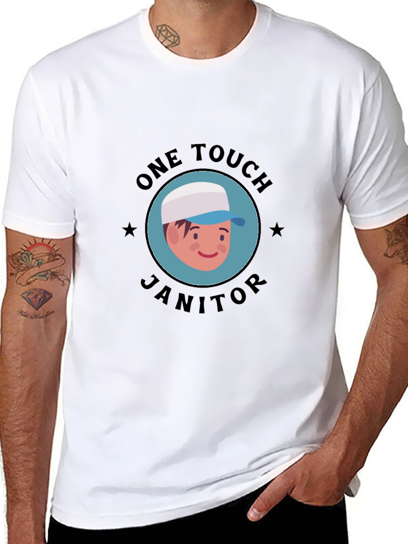 One Touch Janitor Graphic T-Shirt - Black