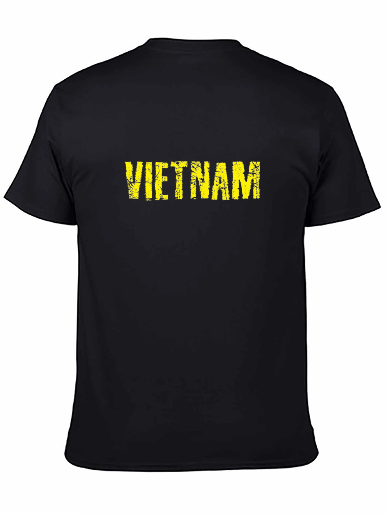 Vietnam Distressed Text T-Shirt - Black