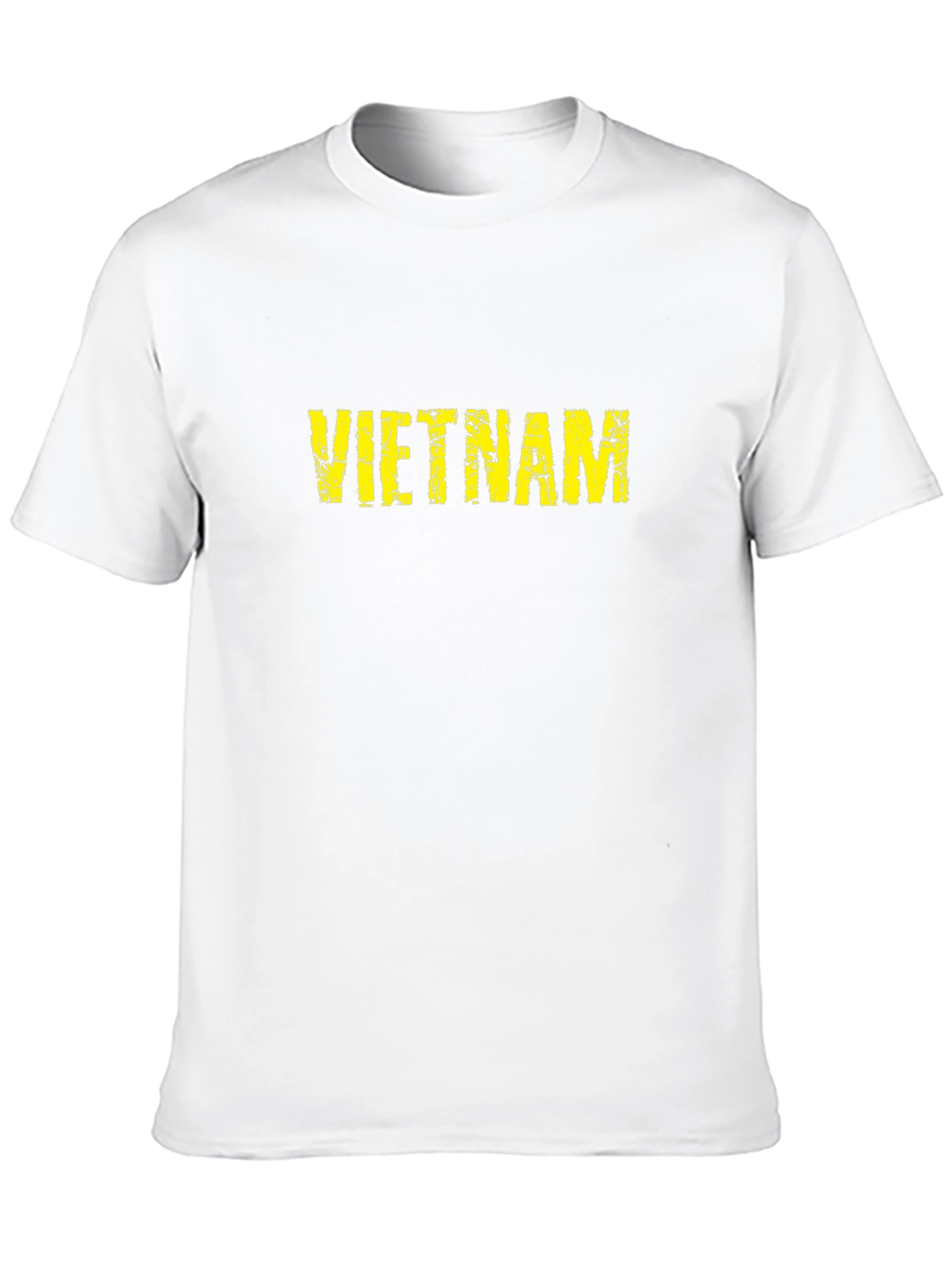 Vietnam Distressed Text T-Shirt - Black