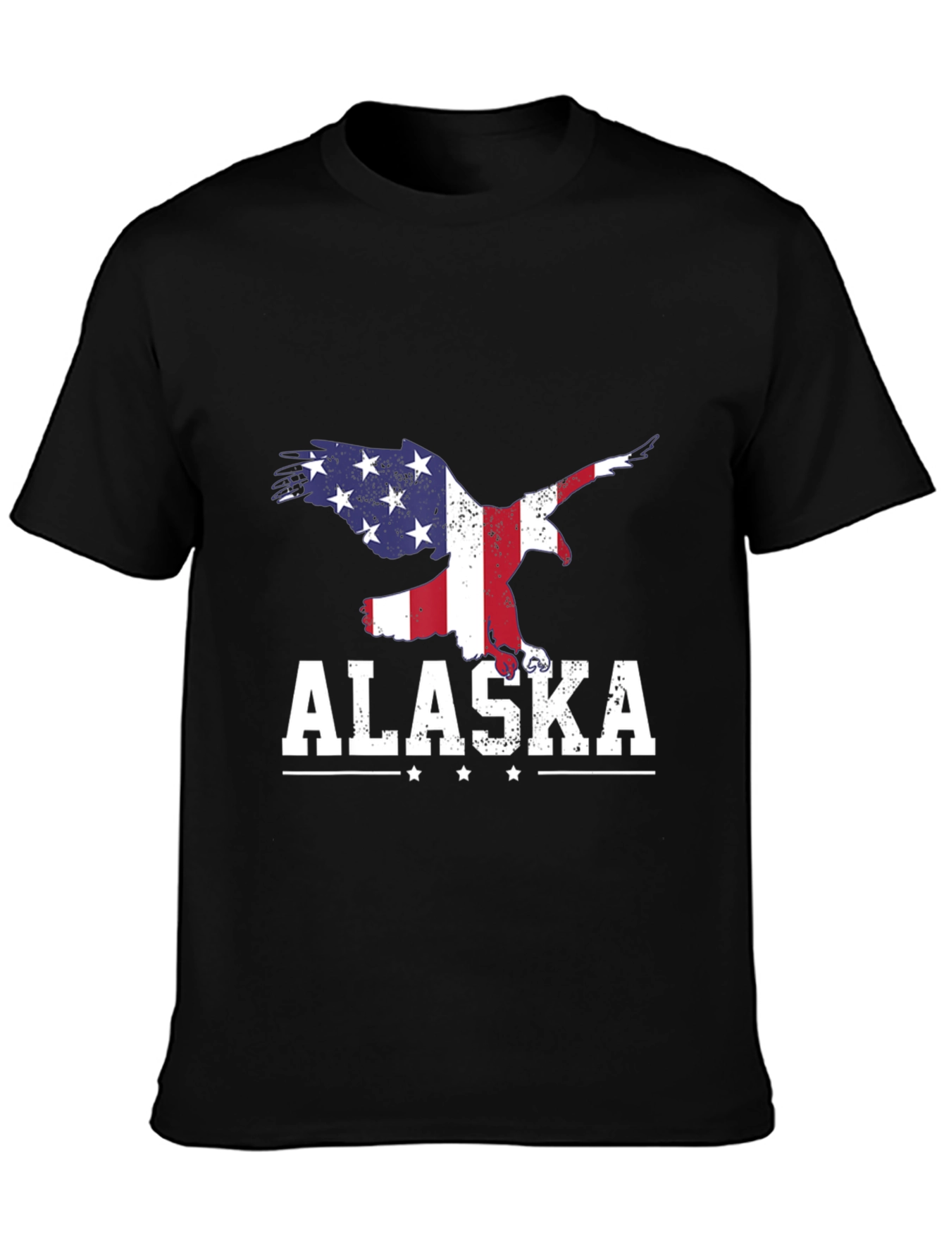 Alaska Eagle USA Flag Graphic T-Shirt