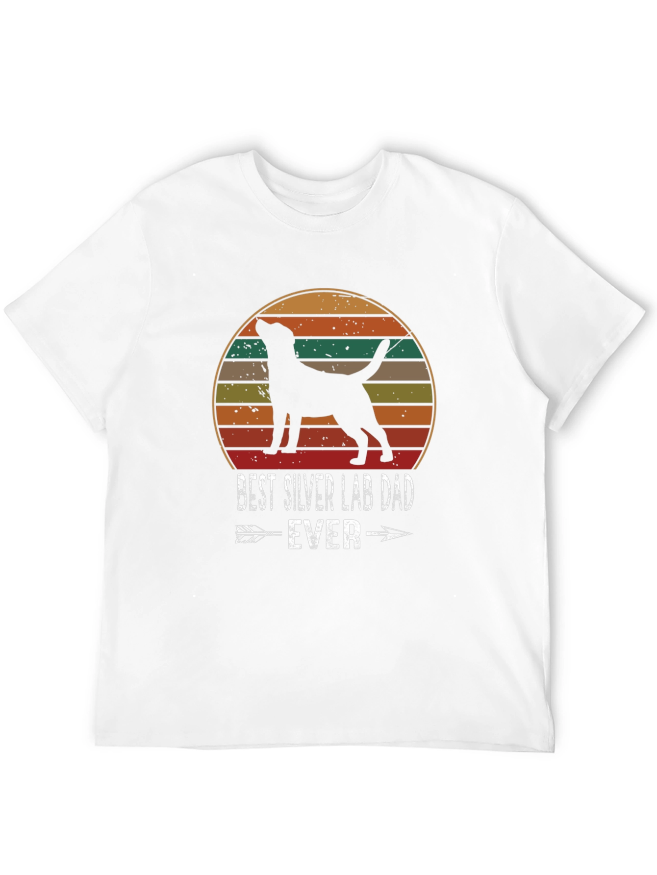 Best Silver Lab Dad Ever T-Shirt Dog Lover Tee