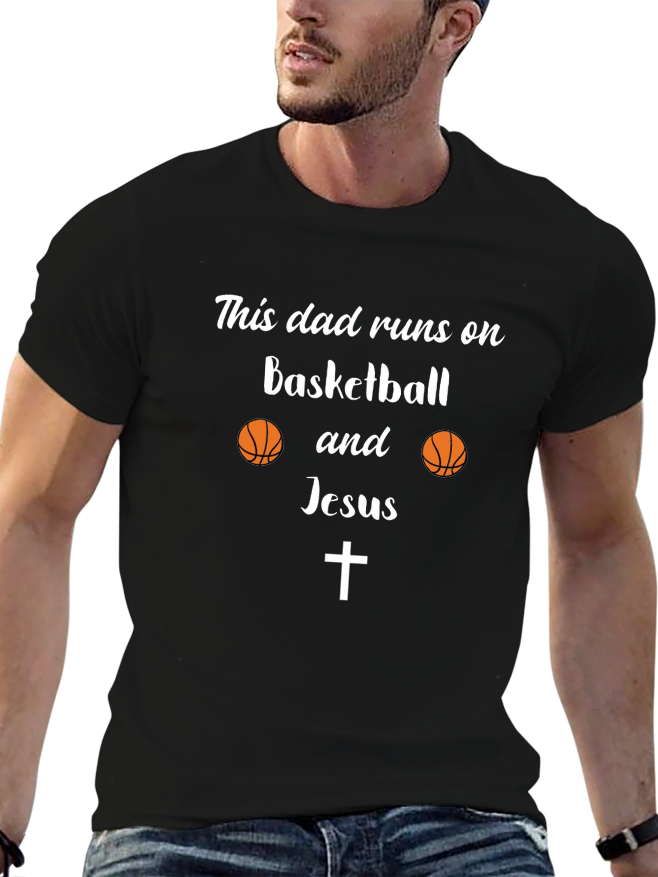 Dad Runs on Basketball & Jesus T-Shirt