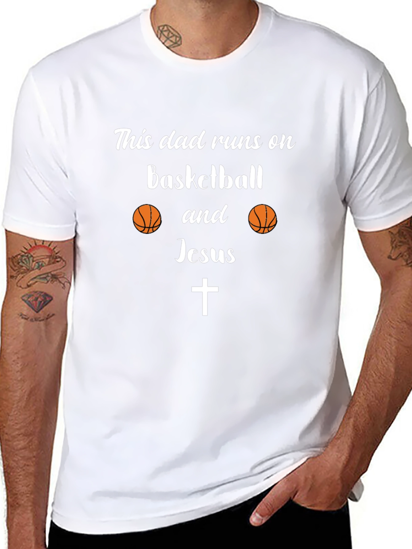 Dad Runs on Basketball & Jesus T-Shirt