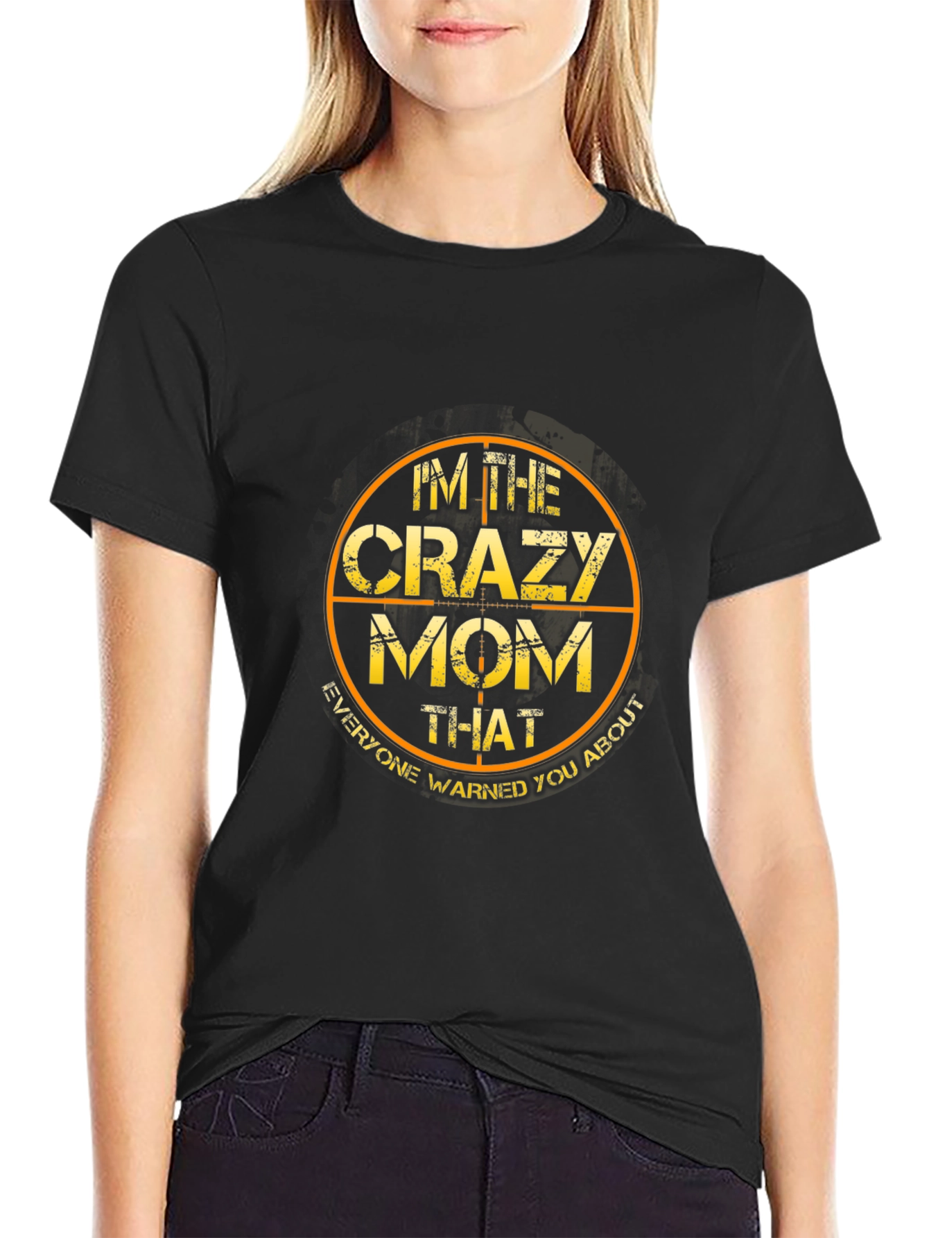Im The Crazy Mom Graphic Tee - Black