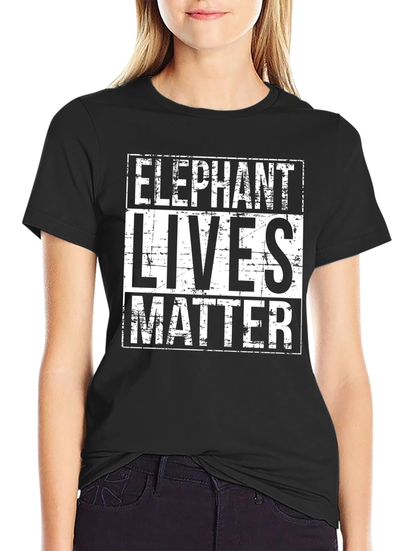 Elephant Lives Matter T-Shirt Black Graphic Tee