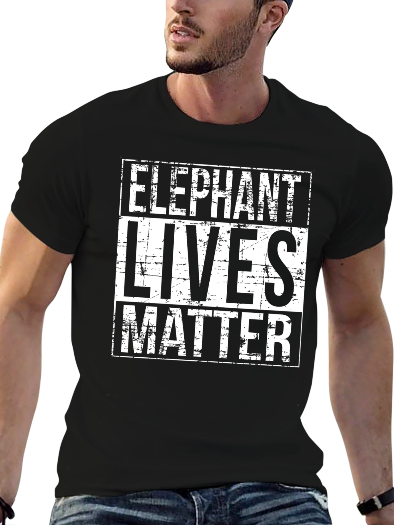 Elephant Lives Matter T-Shirt Black Graphic Tee