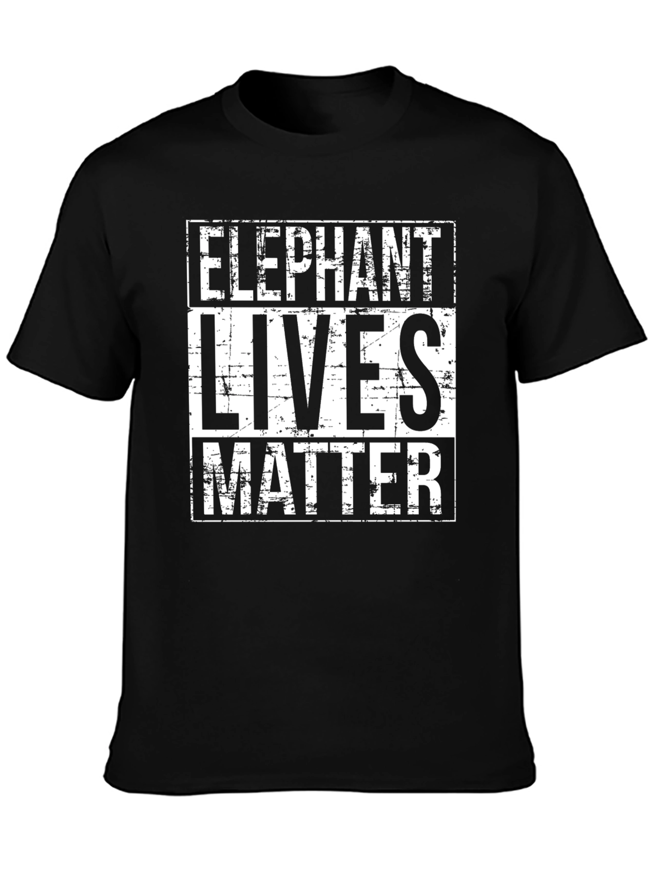 Elephant Lives Matter T-Shirt Black Graphic Tee