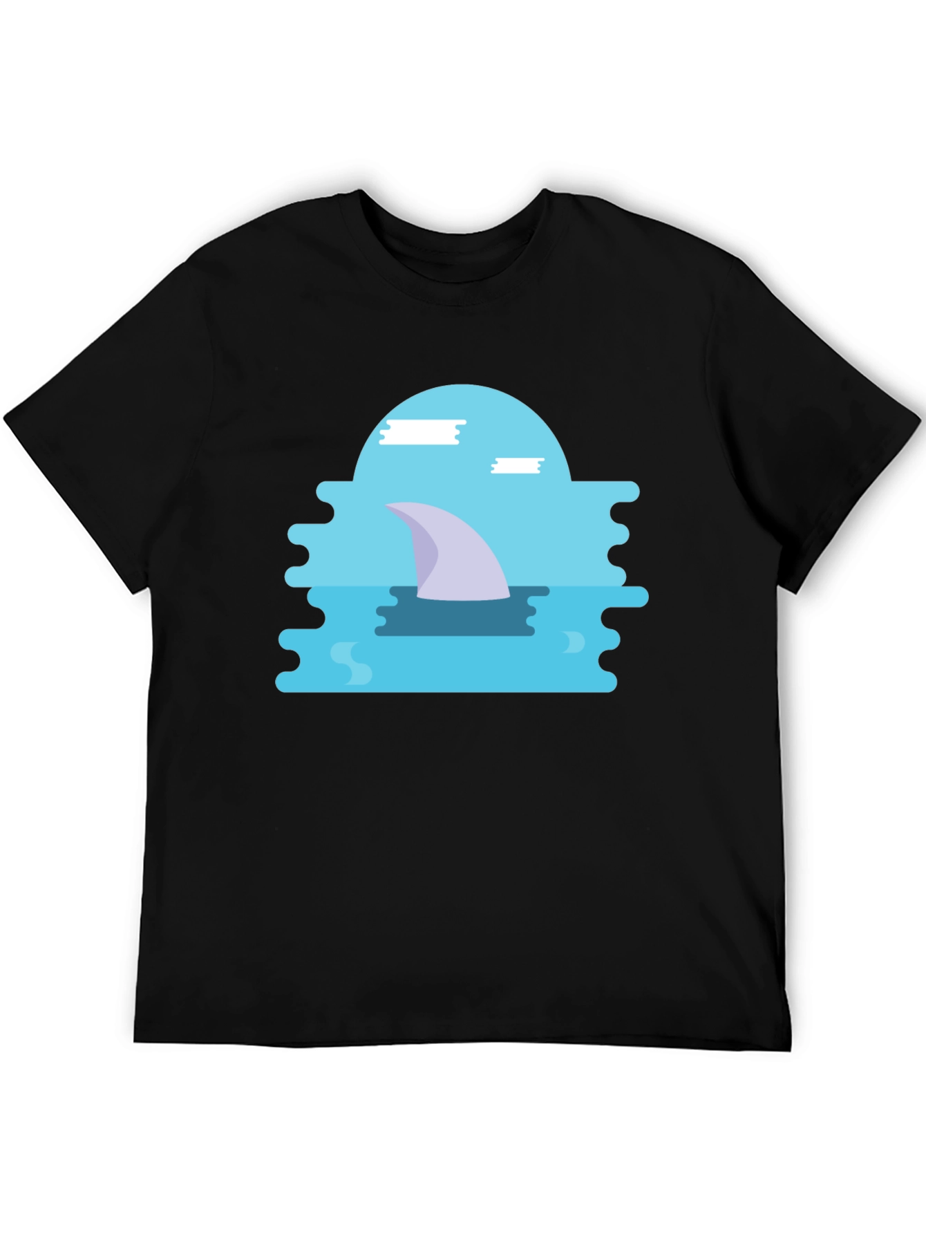 Shark Fin Graphic Black T-Shirt - Modern Style