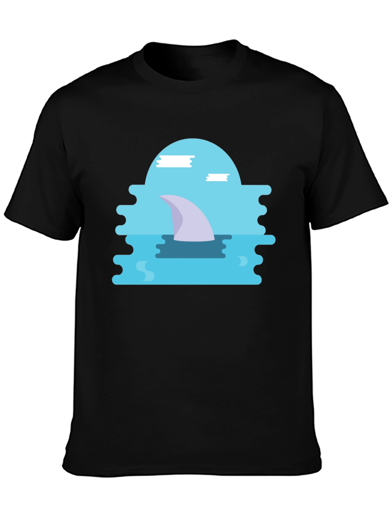 Shark Fin Graphic Black T-Shirt - Modern Style