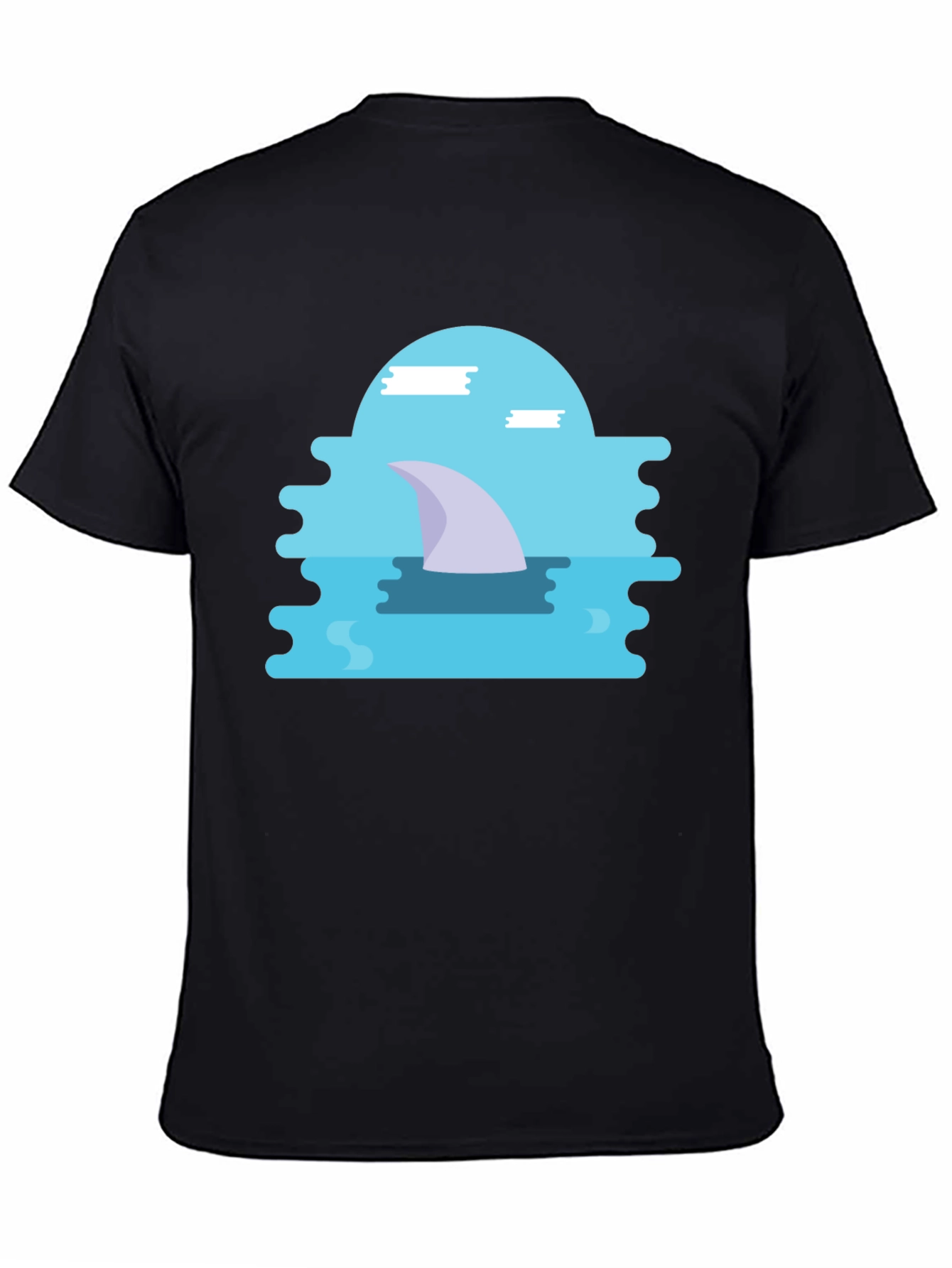 Shark Fin Graphic Black T-Shirt - Modern Style