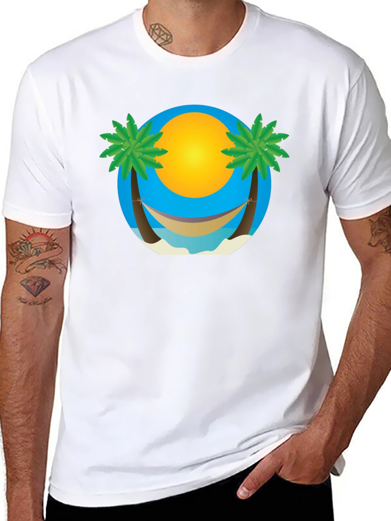 Tropical Beach Hammock Graphic Tee