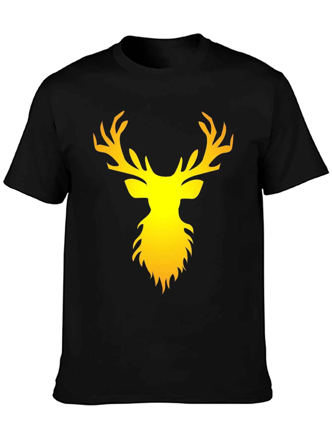 Stag Graphic Print Black T-Shirt