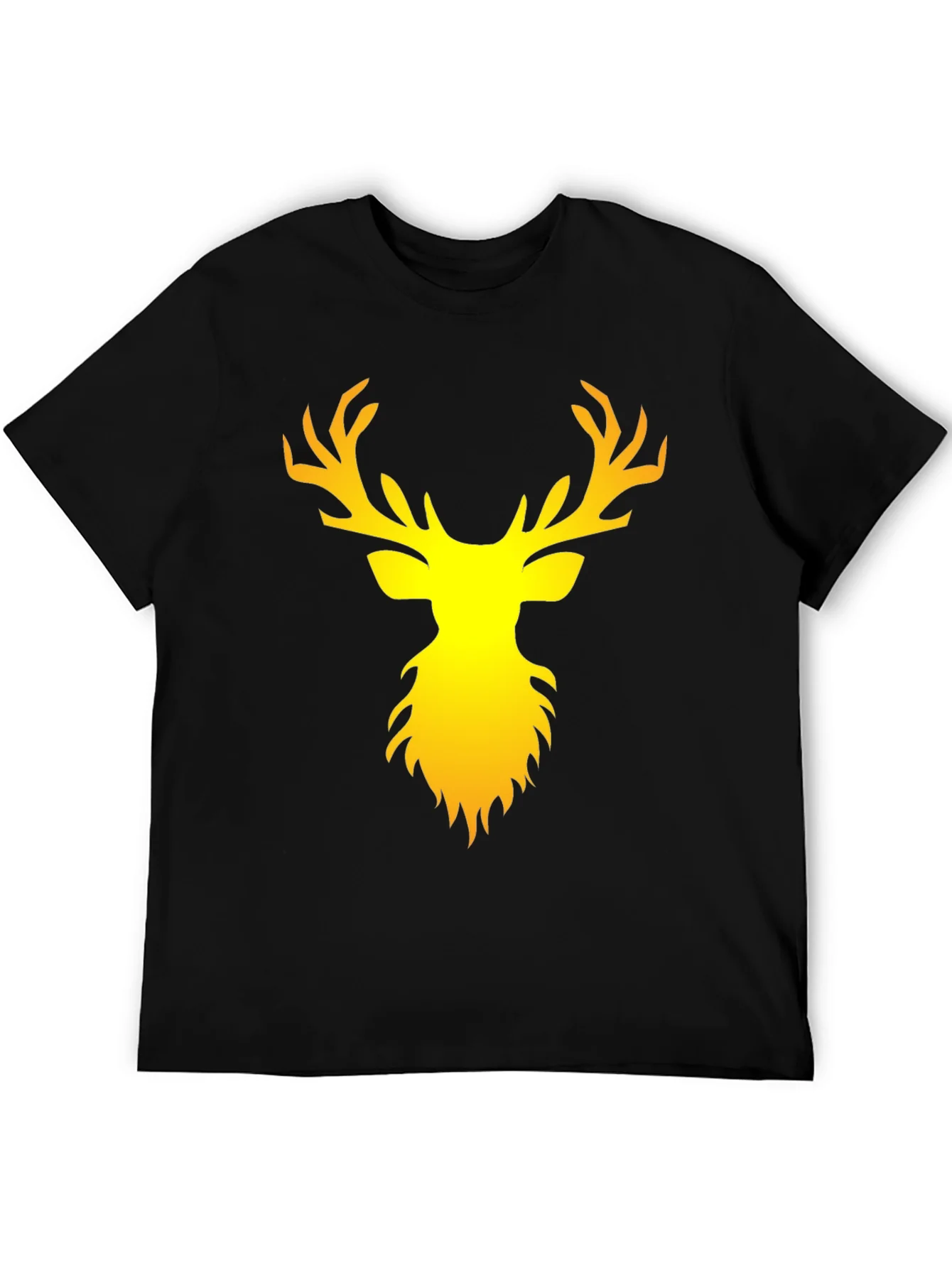 Stag Graphic Print Black T-Shirt