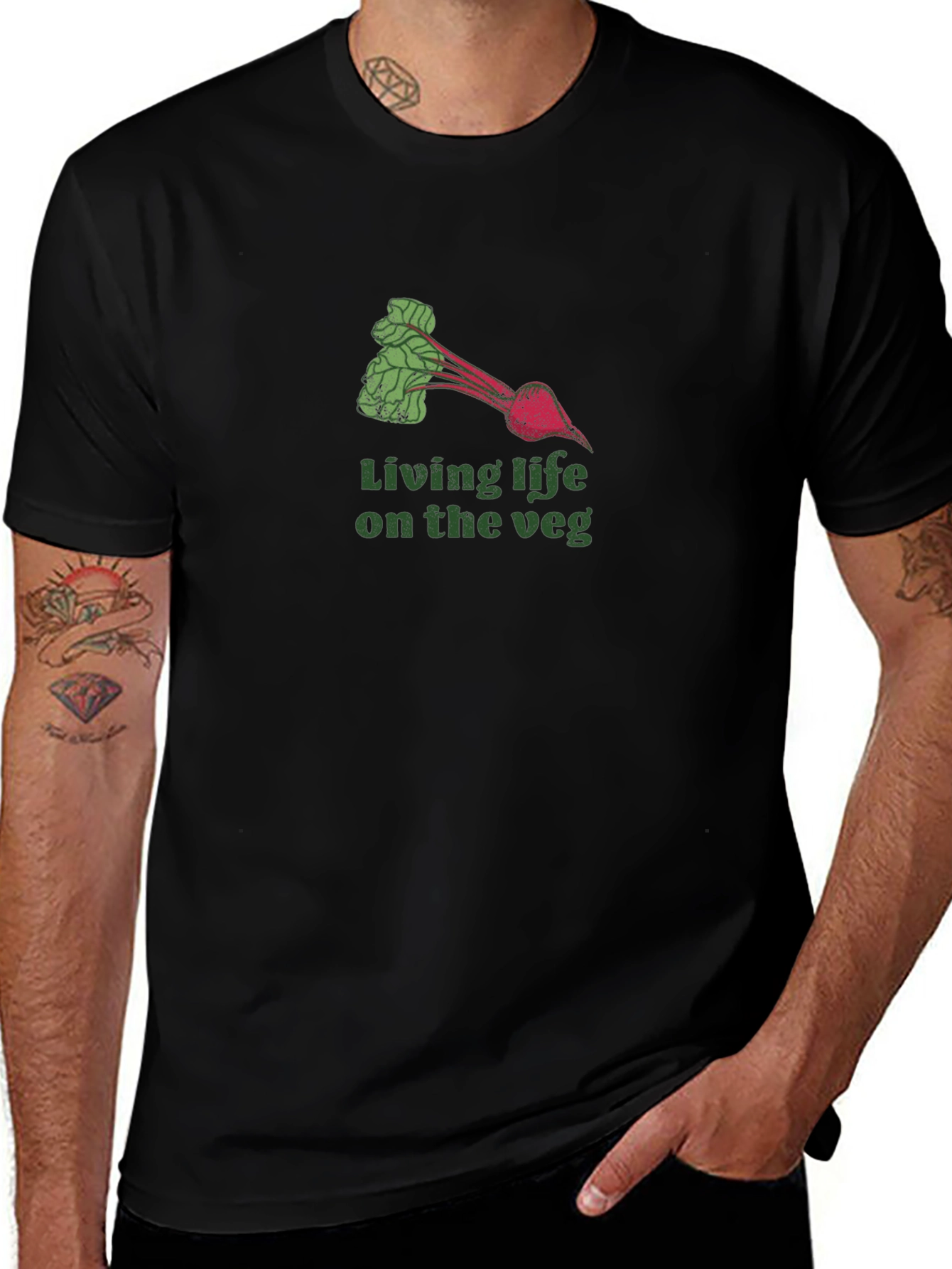 Living Life on the Veg T-Shirt - Black