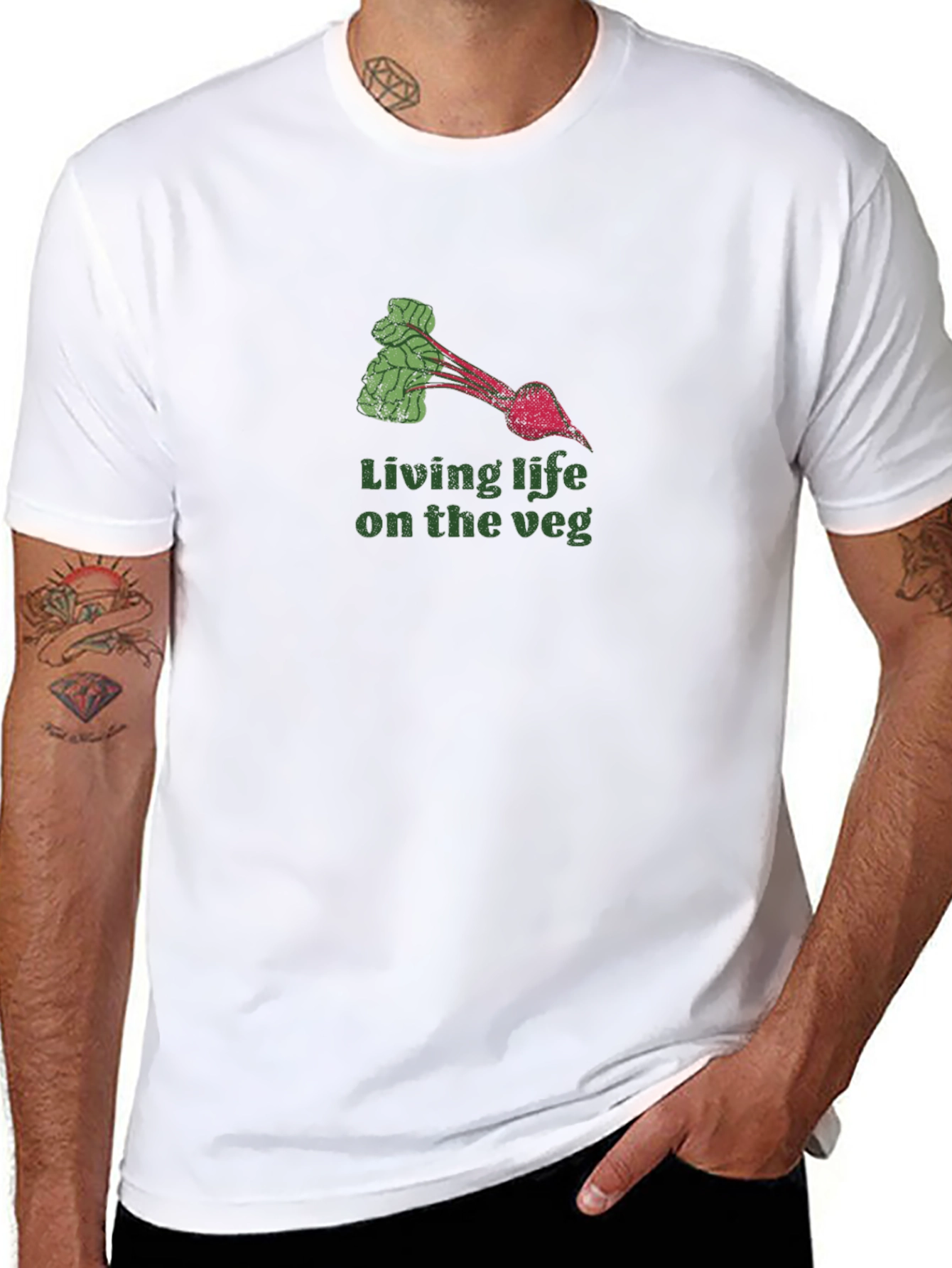 Living Life on the Veg T-Shirt - Black