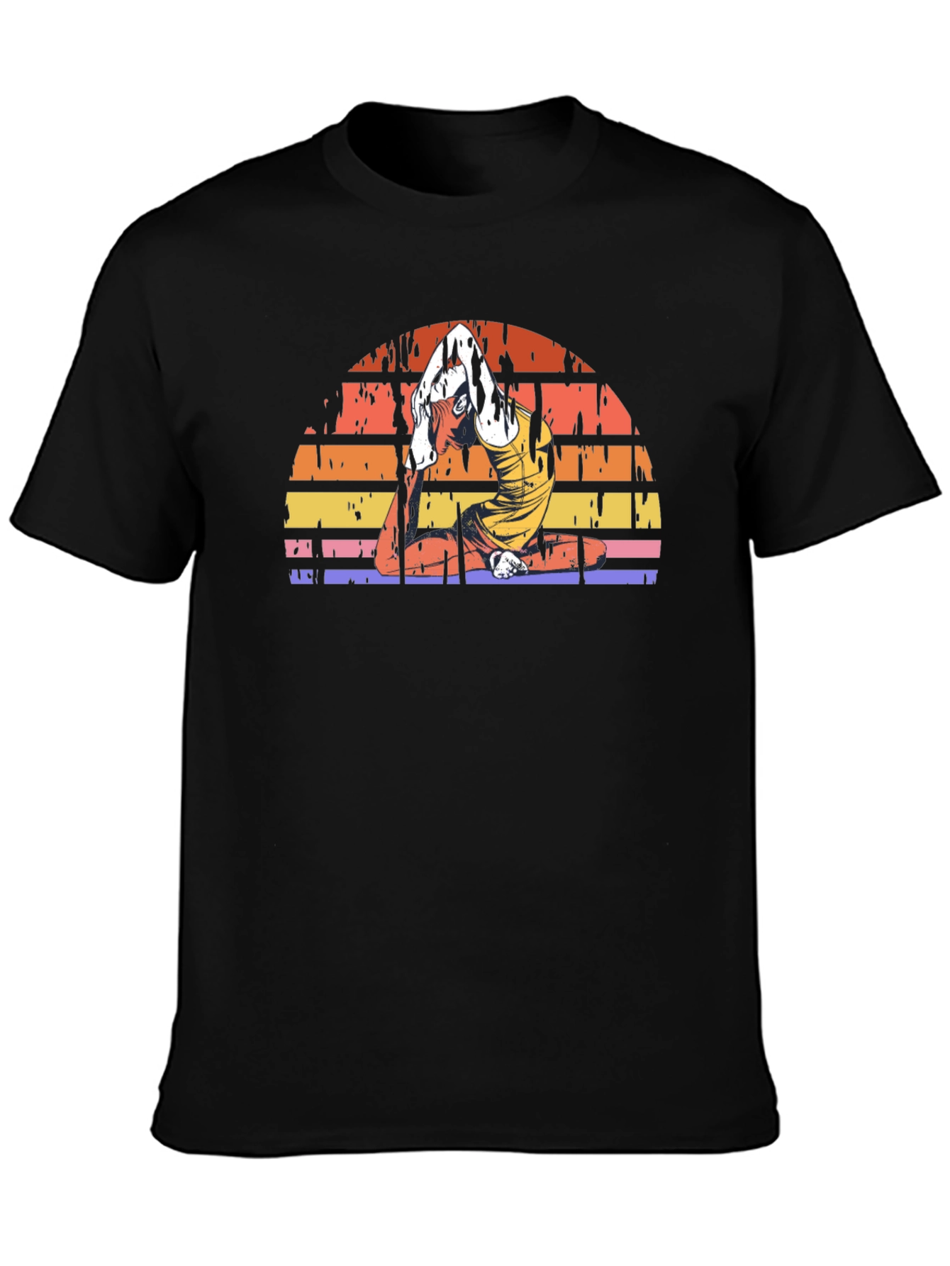 Yoga Pose Sunset Graphic Tee