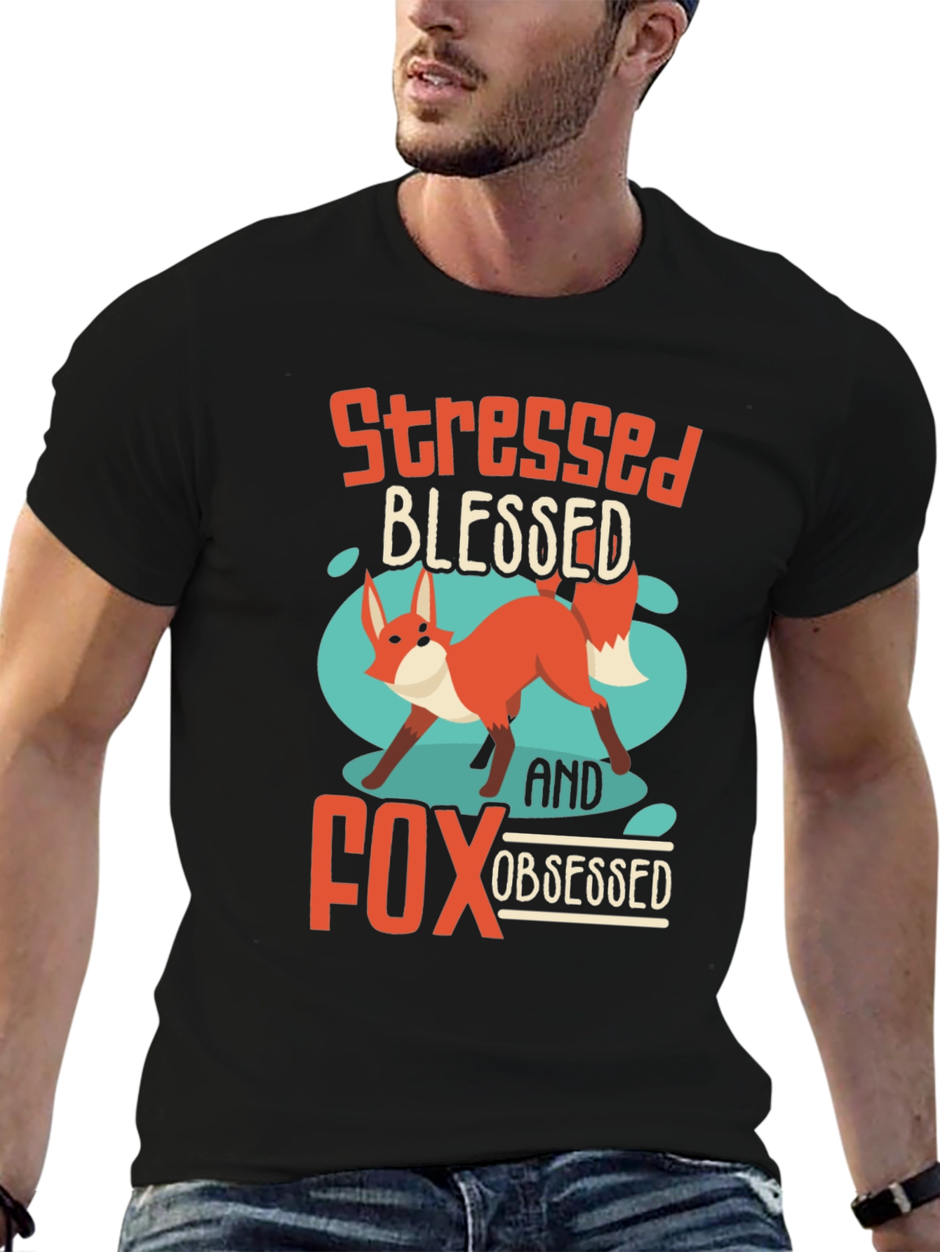 Stressed Blessed Fox Obsessed T-Shirt