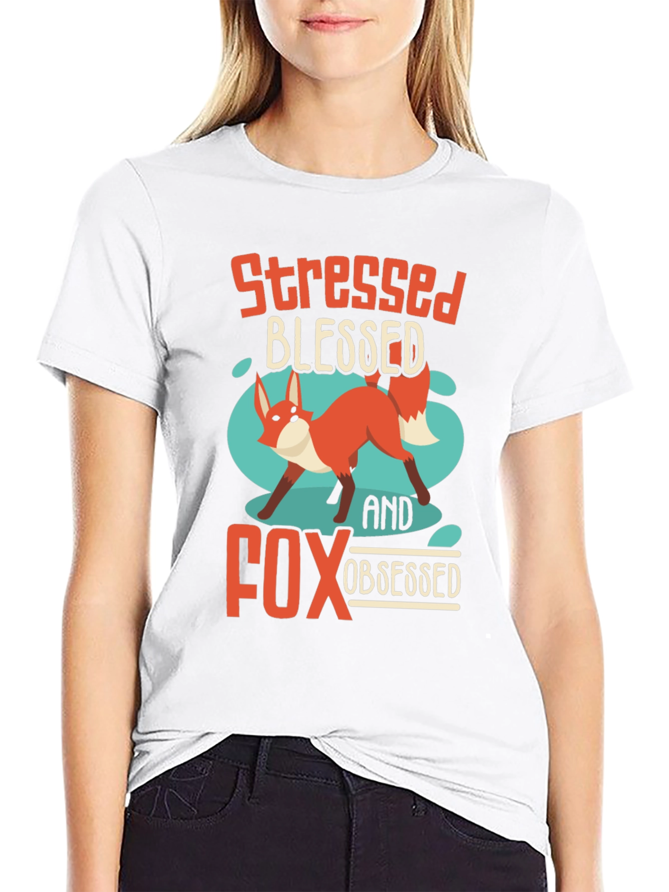 Stressed Blessed Fox Obsessed T-Shirt