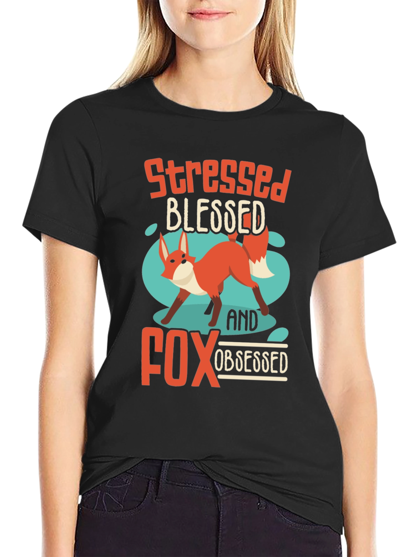 Stressed Blessed Fox Obsessed T-Shirt