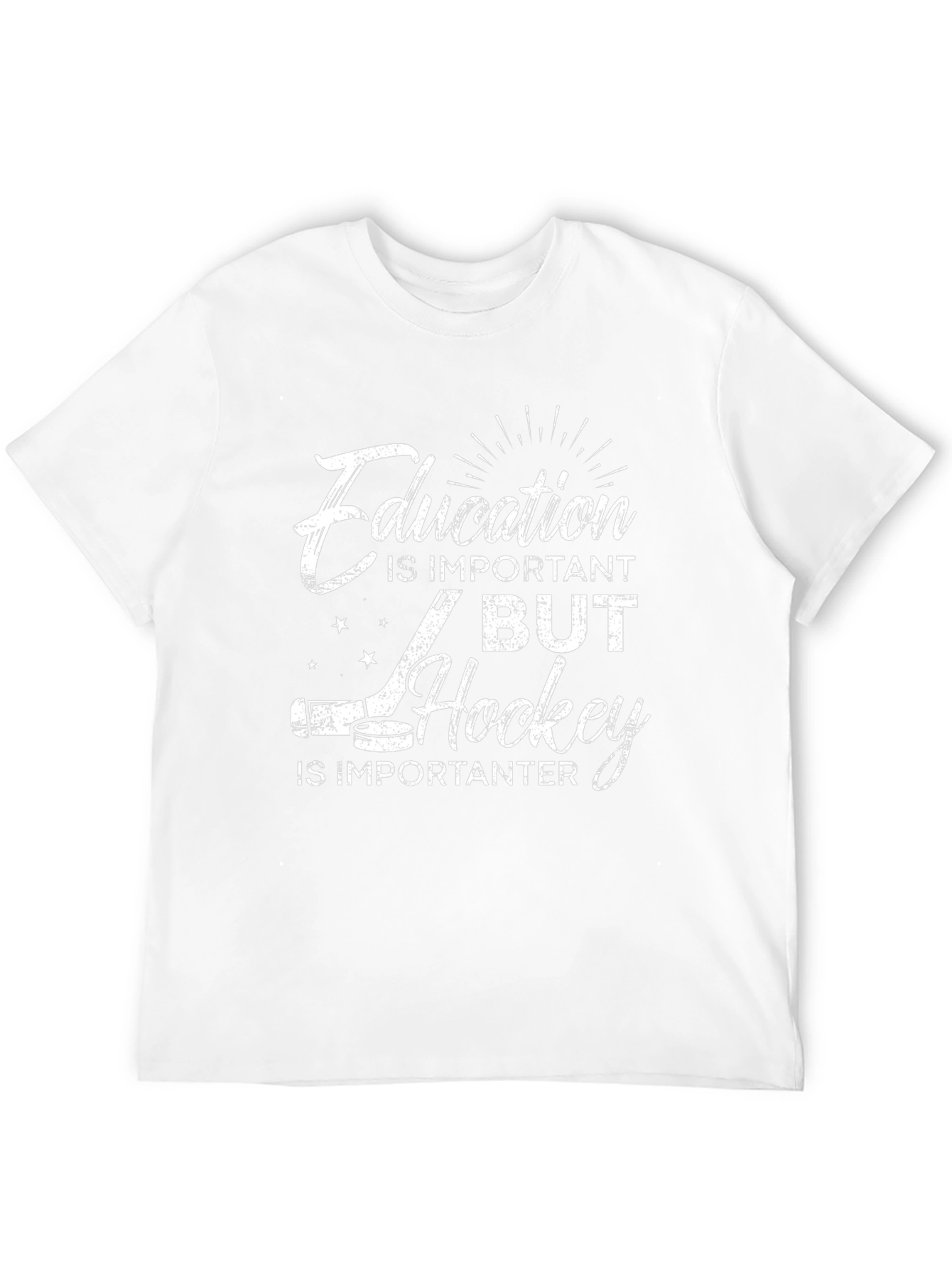 Education Important Hockey Is Importanter Black T-Shirt