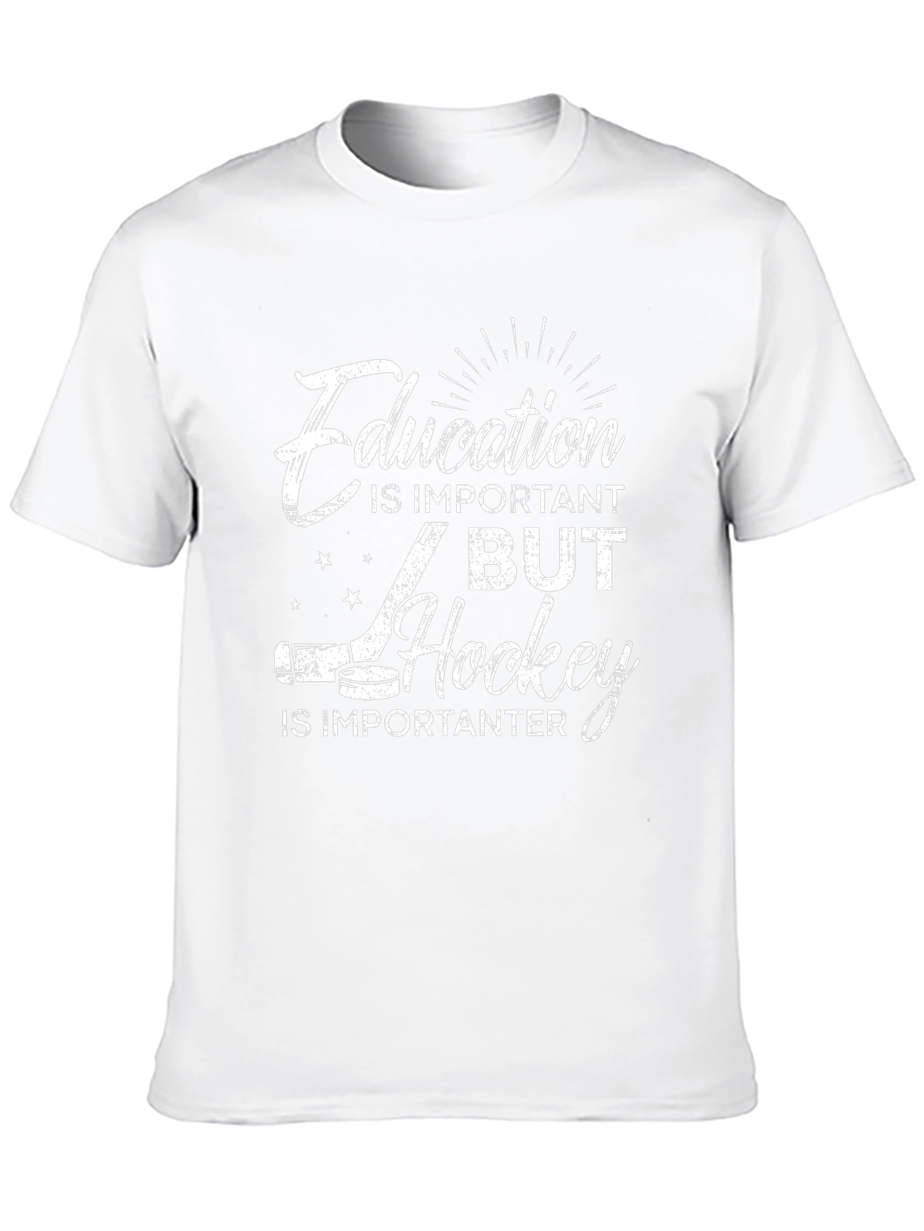 Education Important Hockey Is Importanter Black T-Shirt