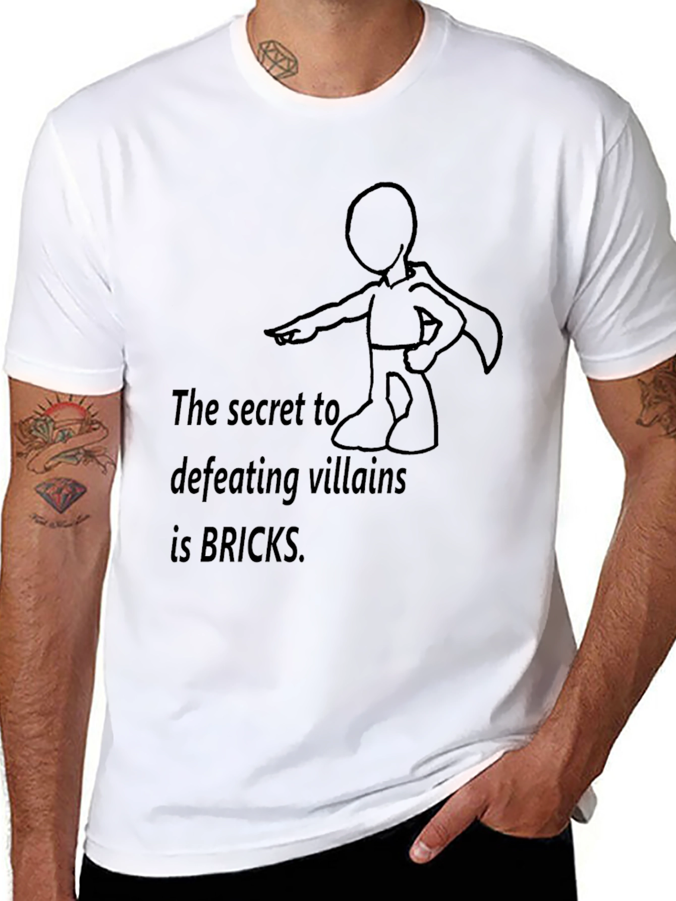 Secret to Defeating Villains Bricks T-Shirt