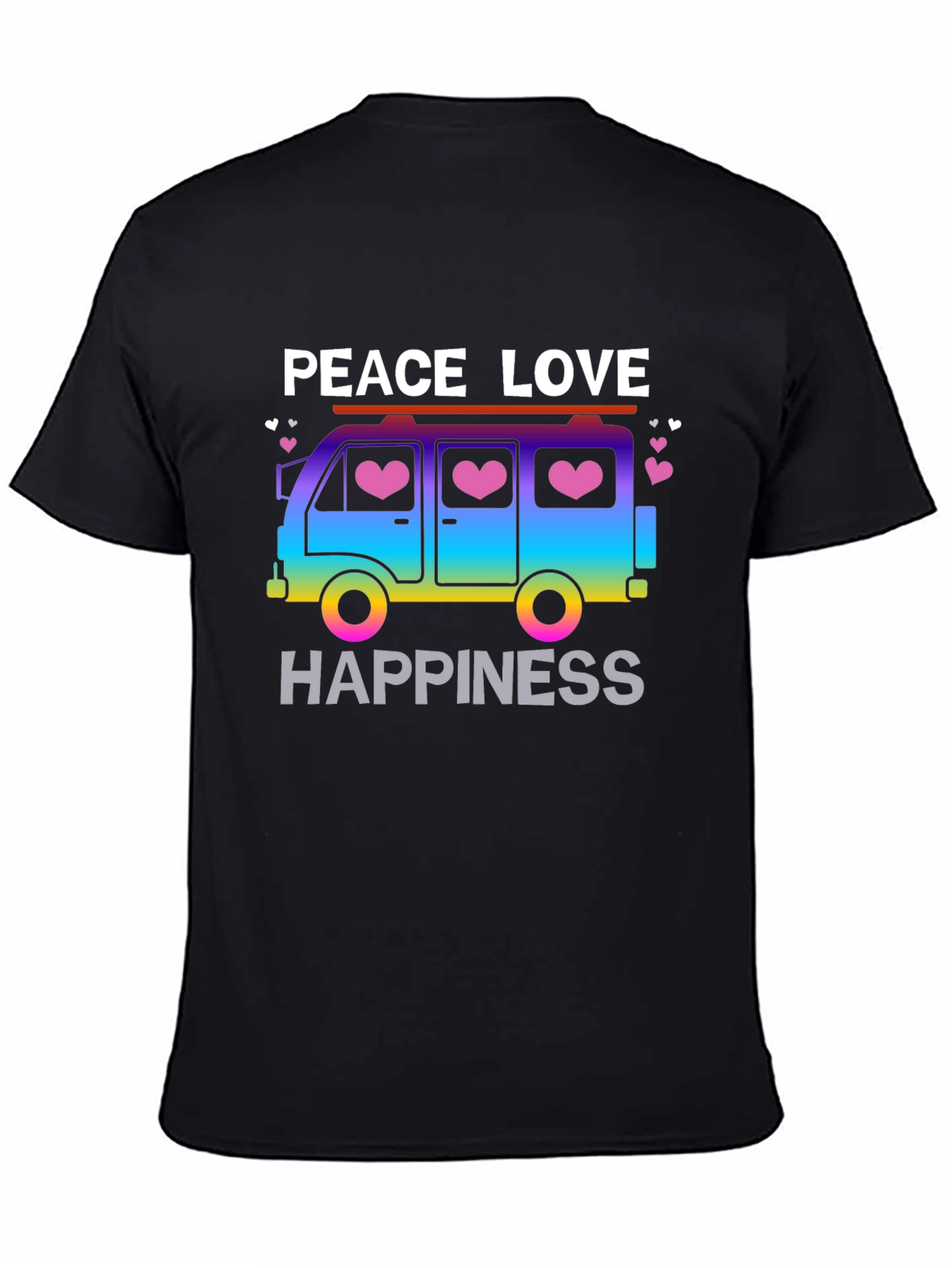 Peace Love Happiness T-Shirt Retro Van Design