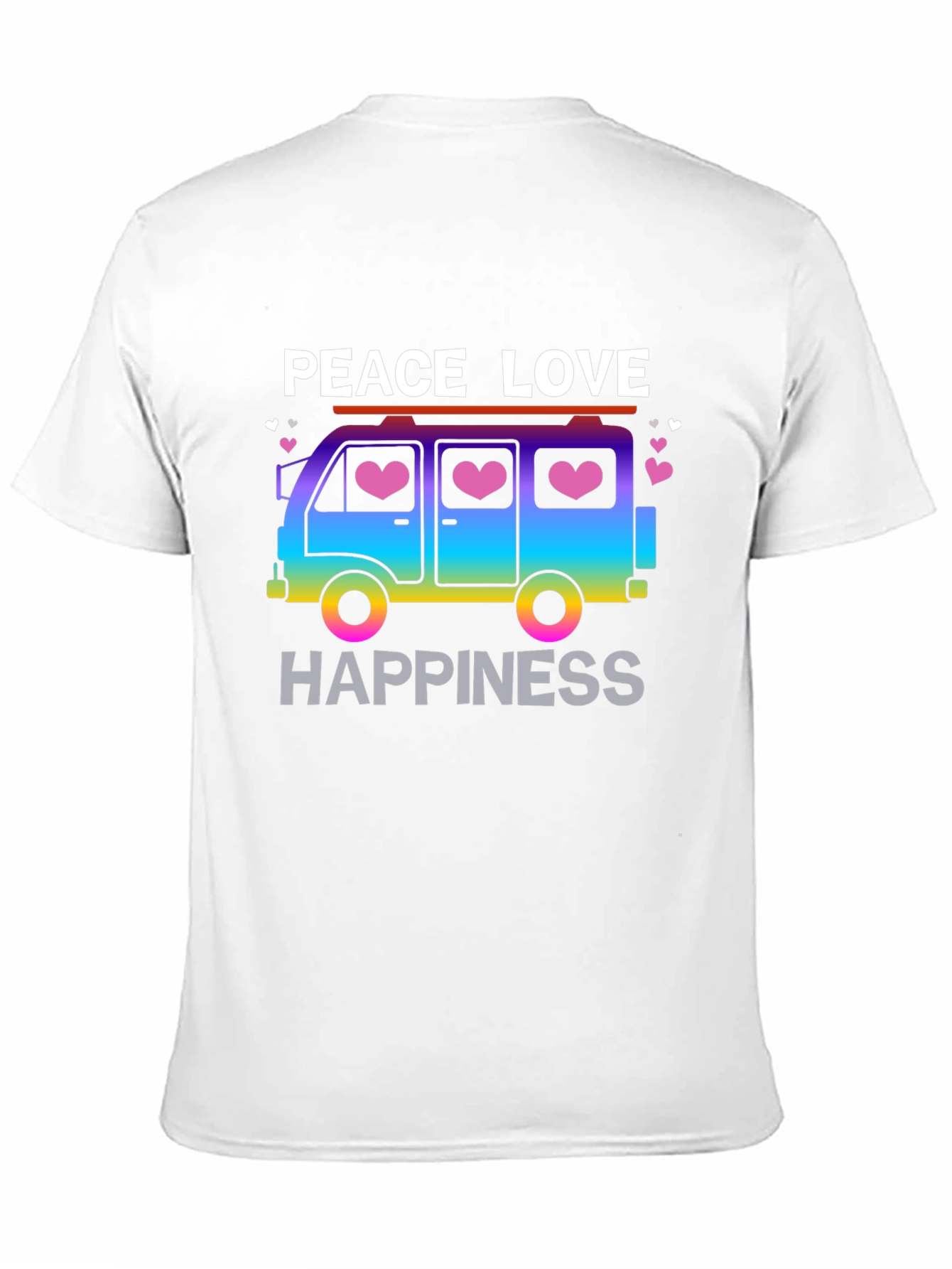 Peace Love Happiness T-Shirt Retro Van Design
