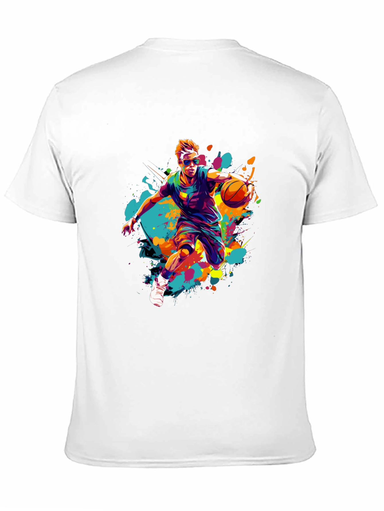 Basketball Player Art Print Black T-Shirt