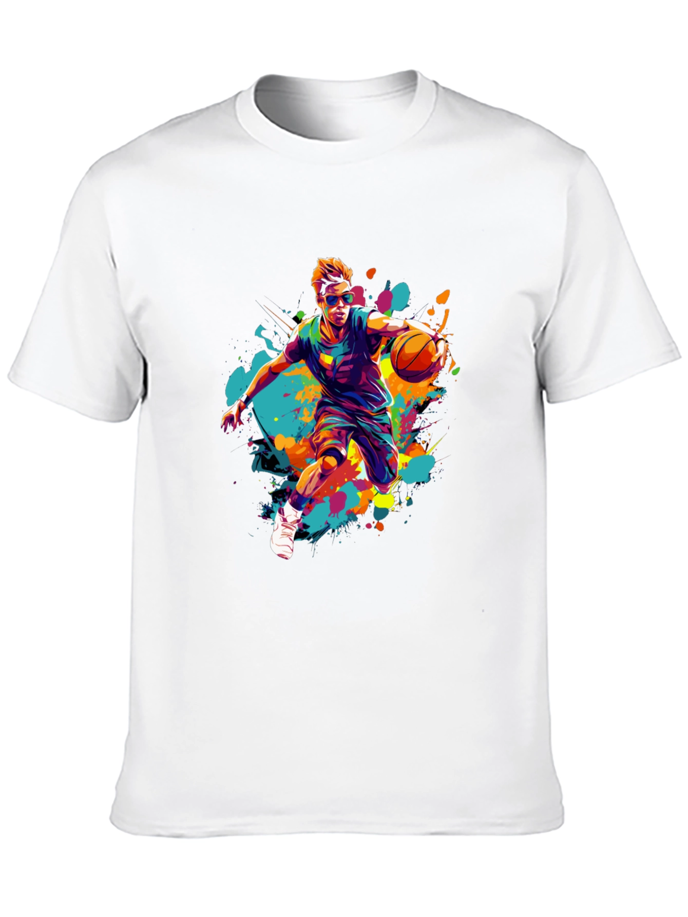 Basketball Player Art Print Black T-Shirt