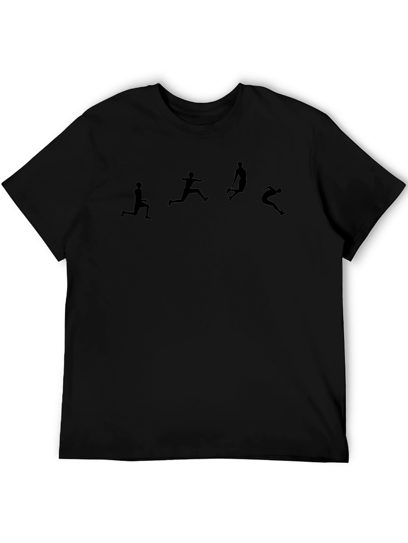 Stylish Black T-Shirt with Athlete Print