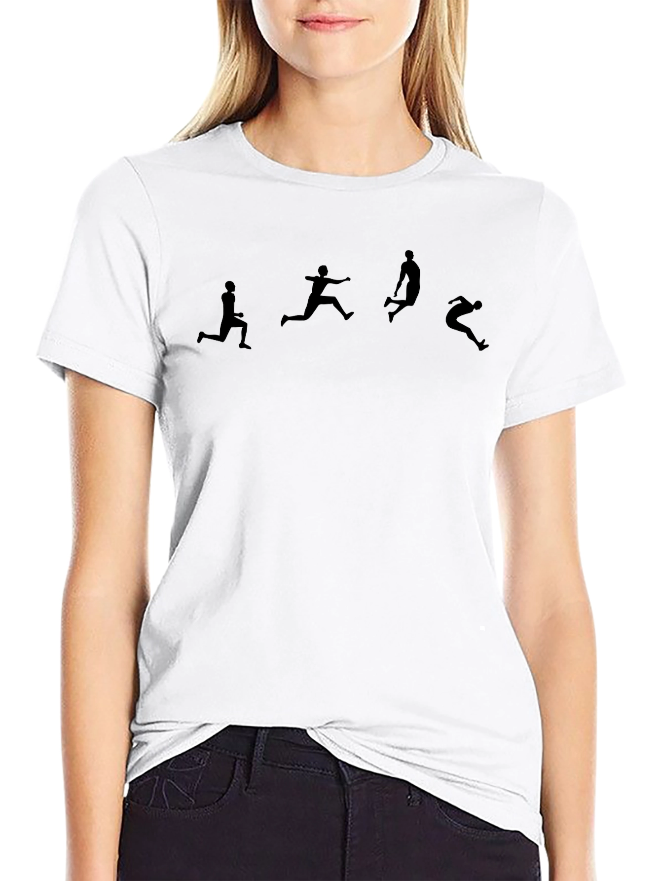 Stylish Black T-Shirt with Athlete Print
