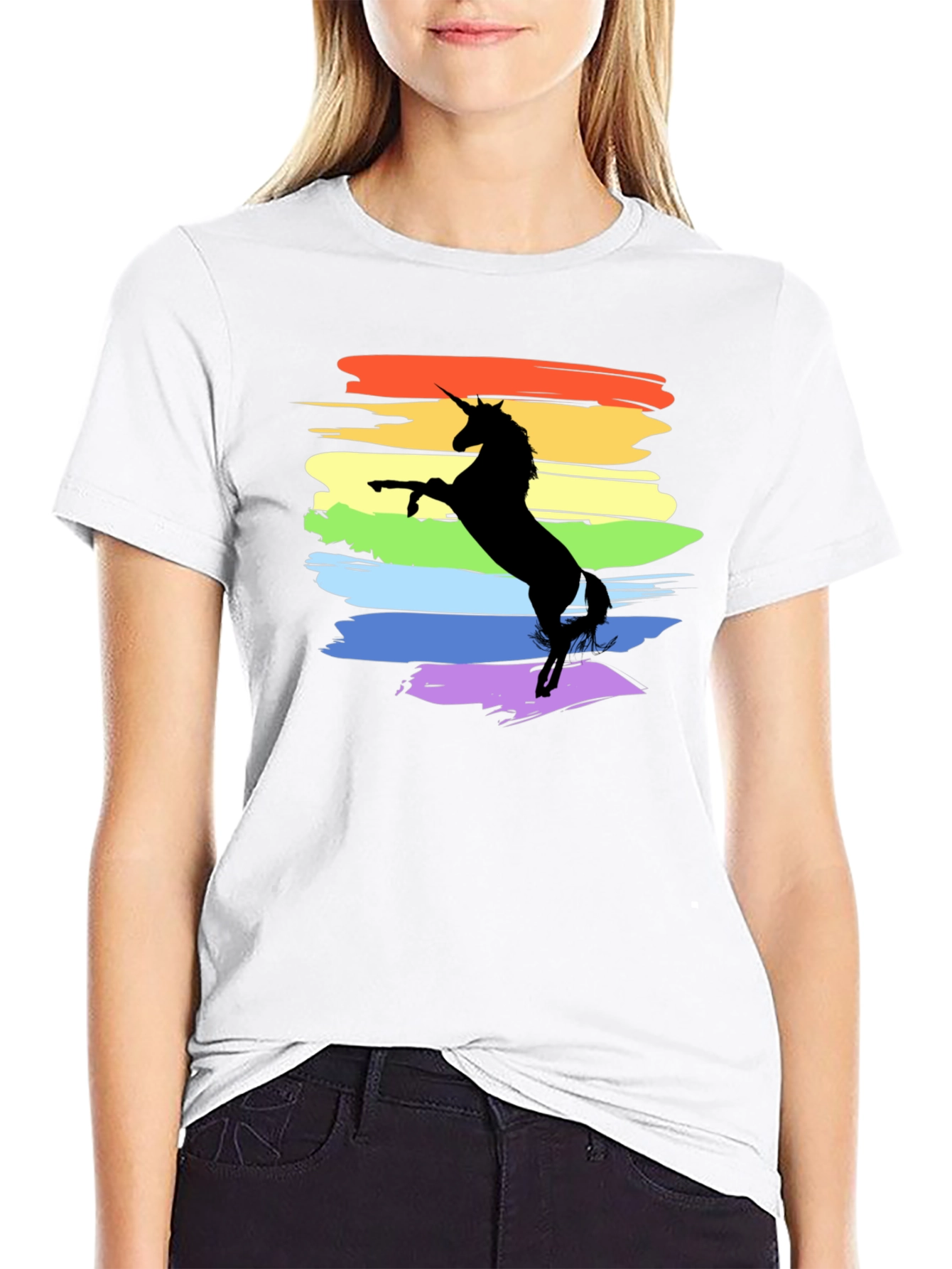 Unicorn Rainbow Pride T-Shirt - Black