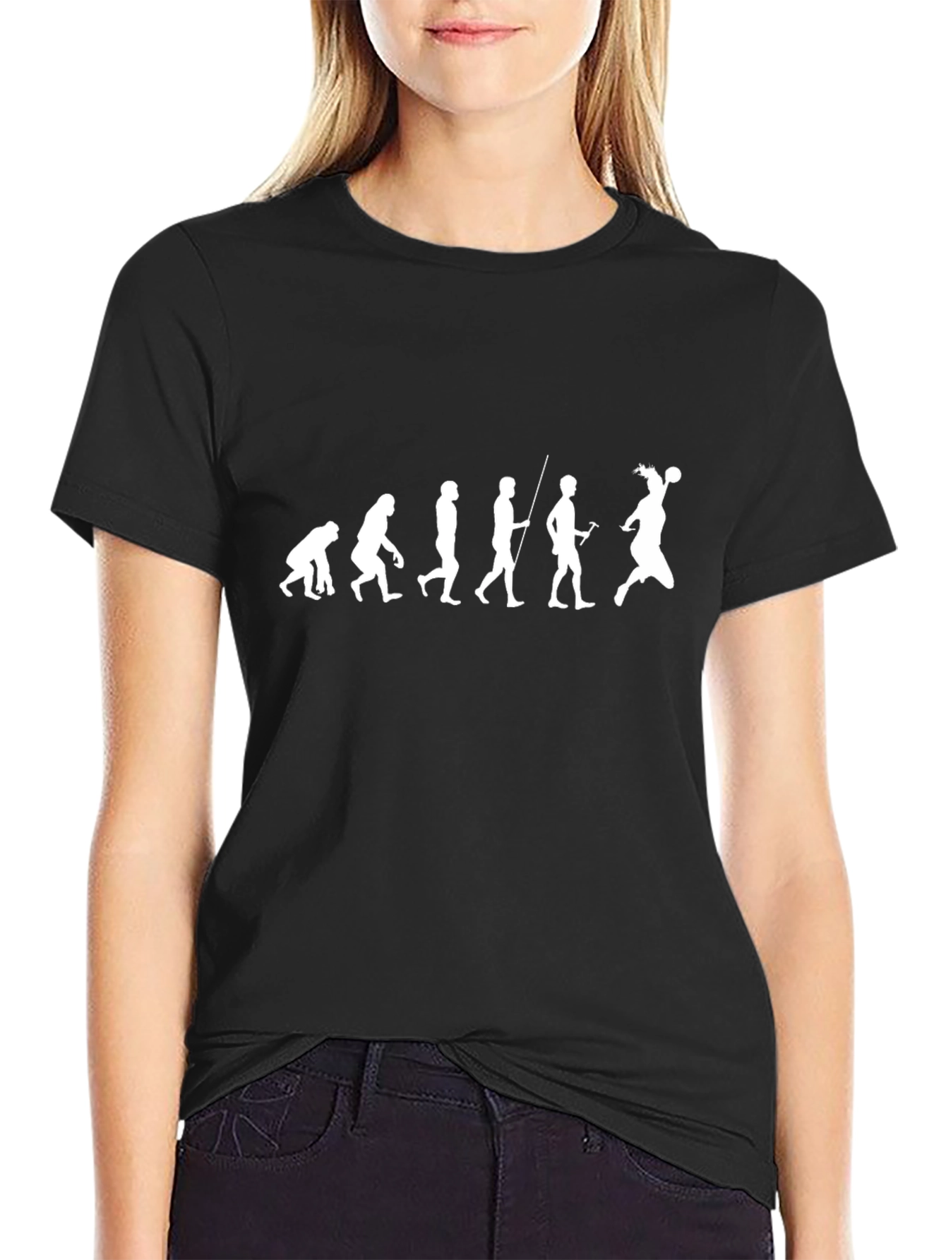 Evolution of Handball T-Shirt - Black Cotton Tee