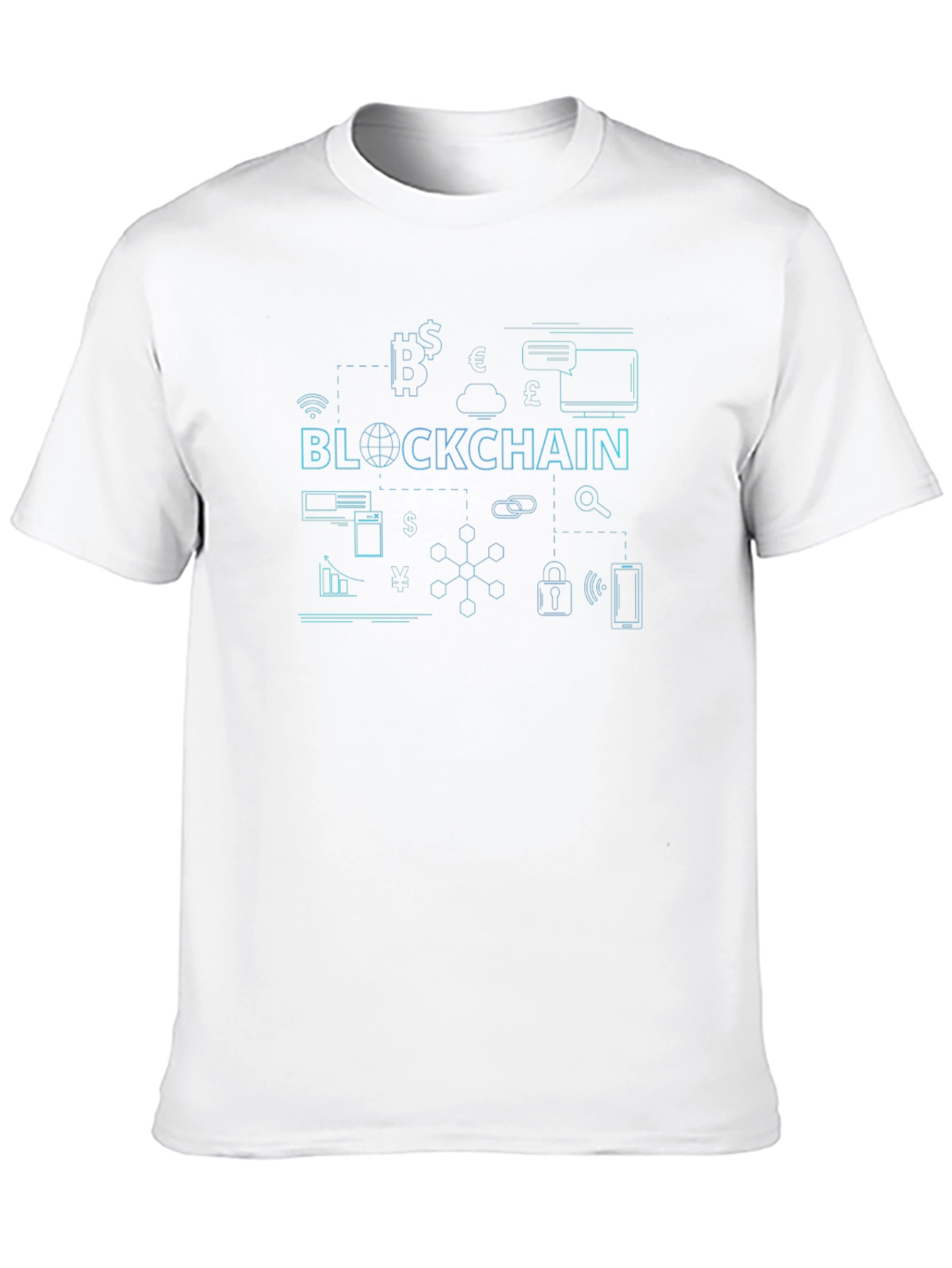 Blockchain Graphic Print Black T-Shirt