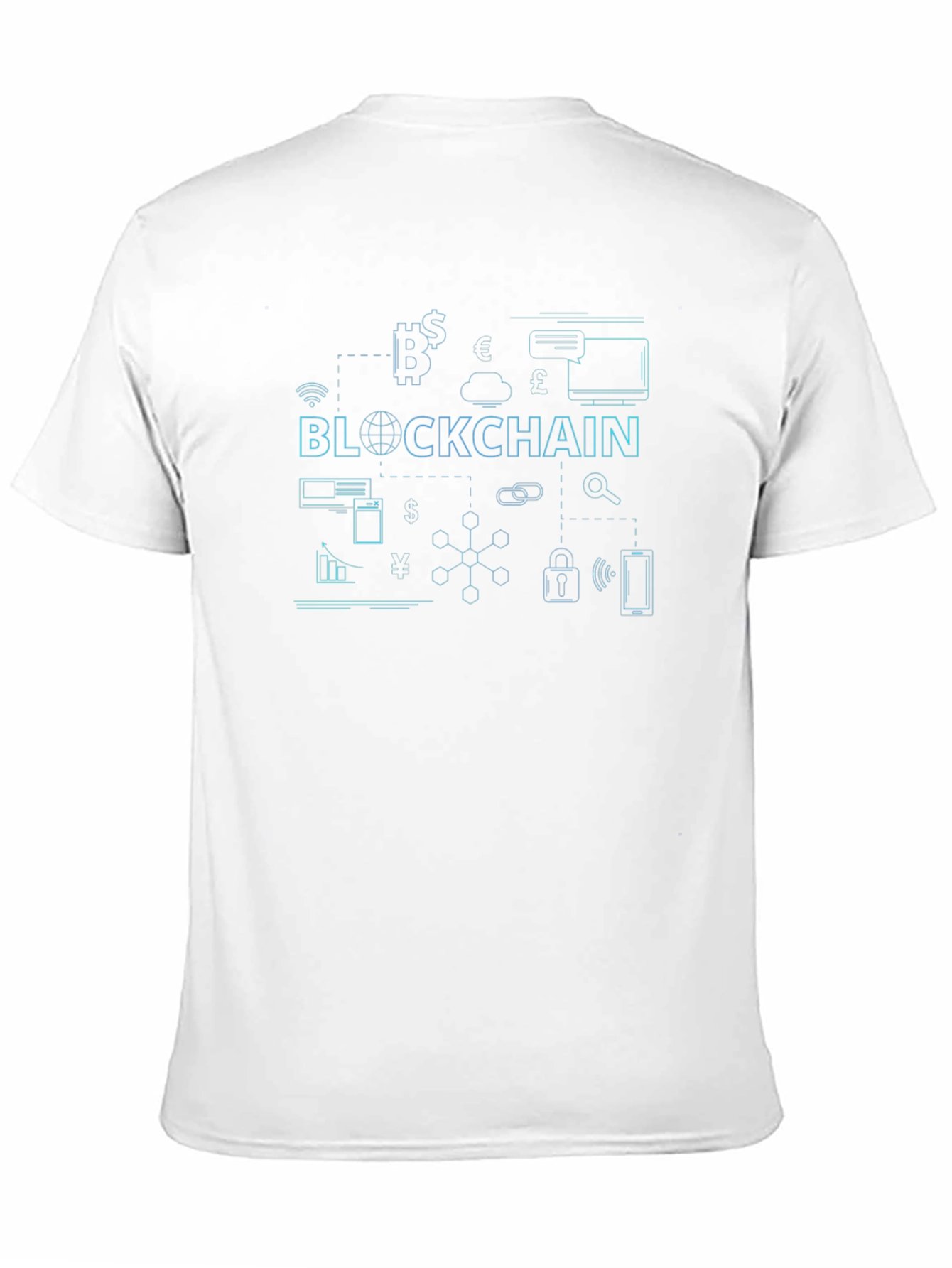 Blockchain Graphic Print Black T-Shirt