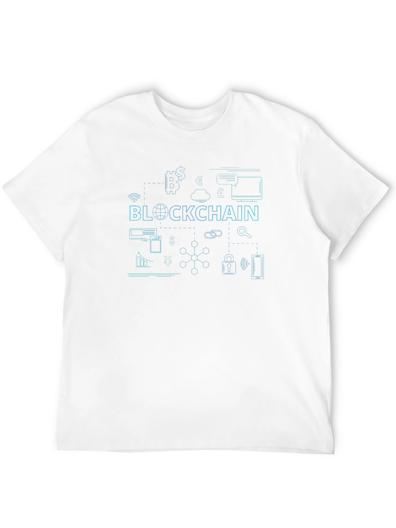Blockchain Graphic Print Black T-Shirt
