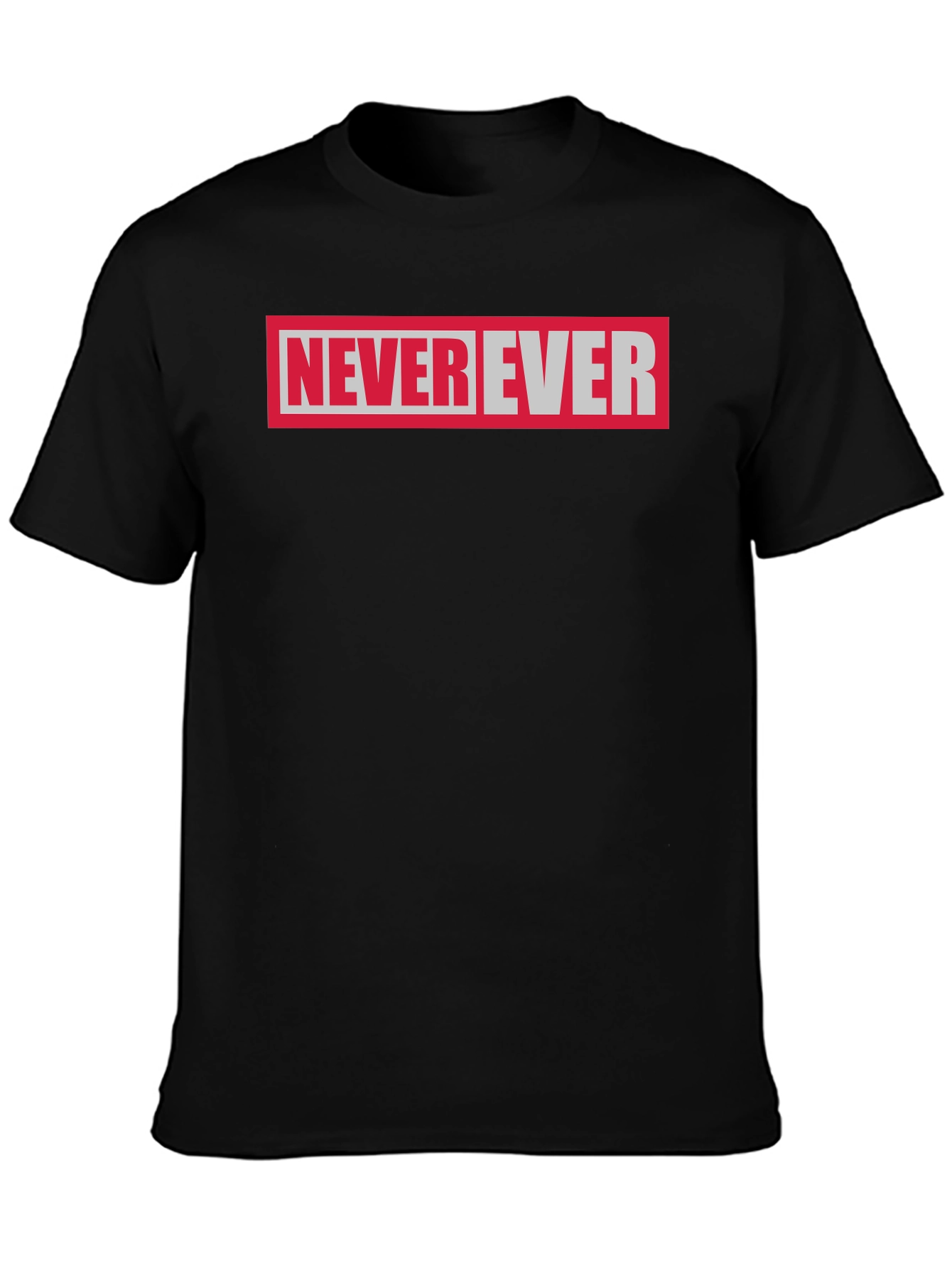Never Ever Graphic Tee - Black Cotton T-Shirt