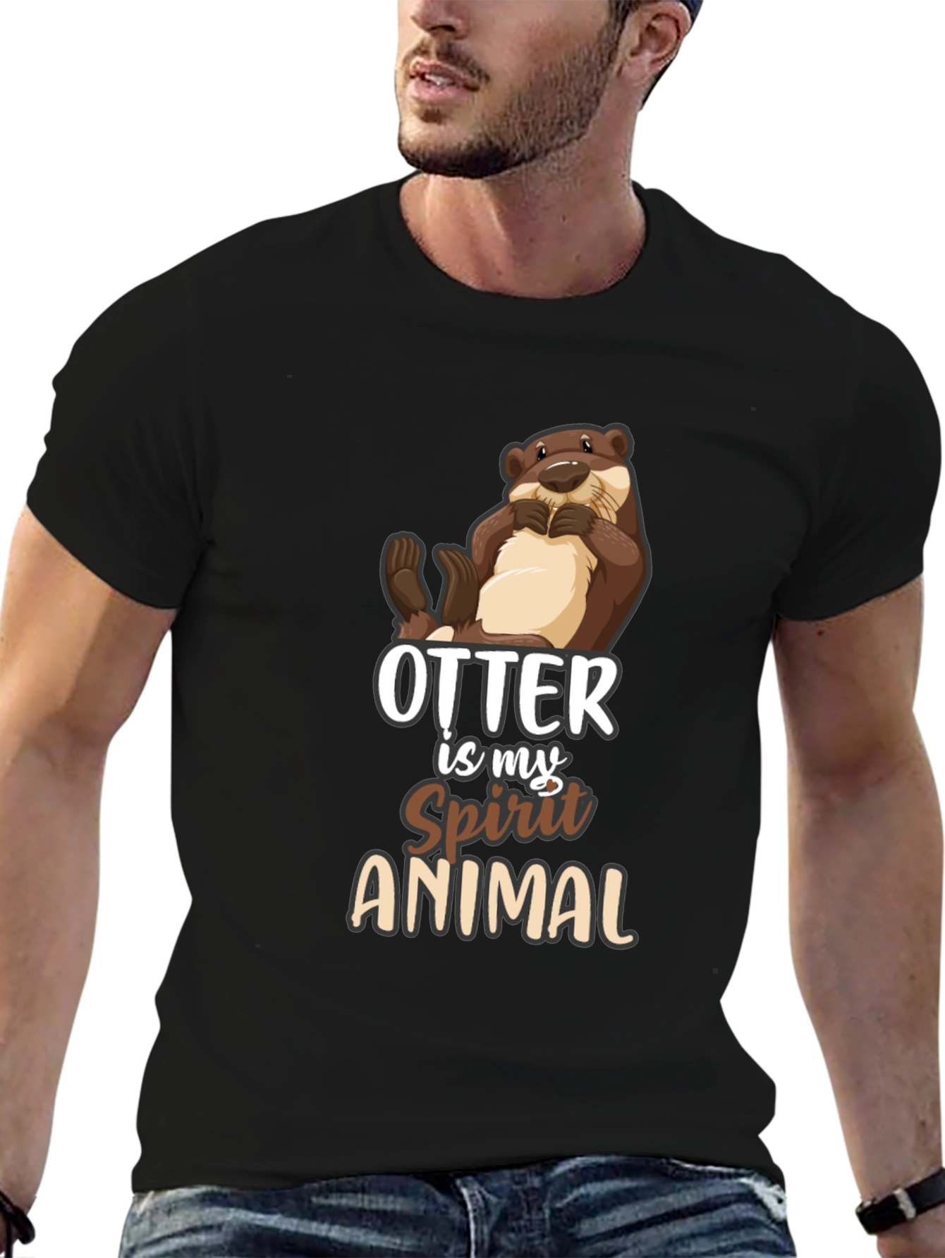 Otter Spirit Animal Black T-Shirt
