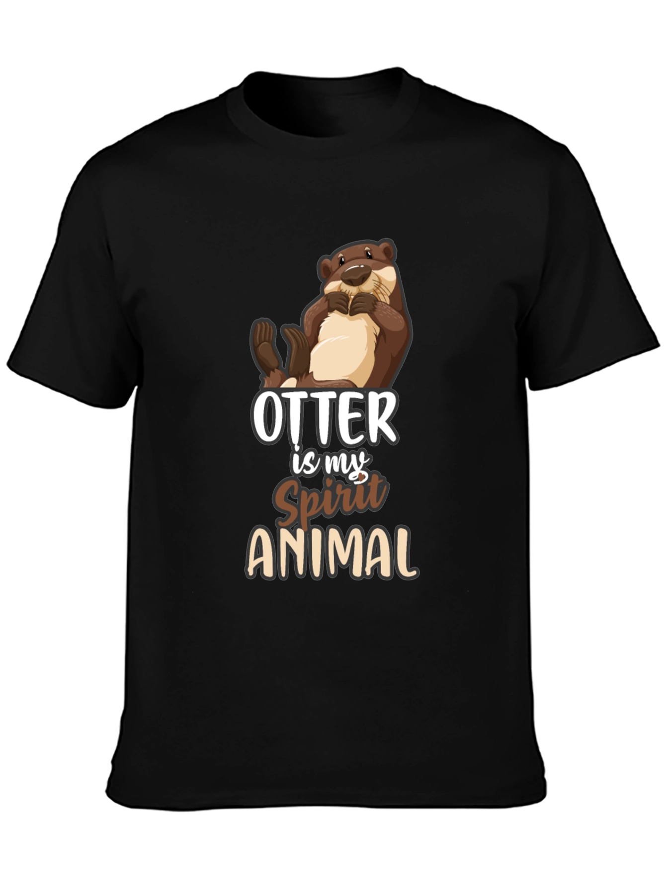 Otter Spirit Animal Black T-Shirt