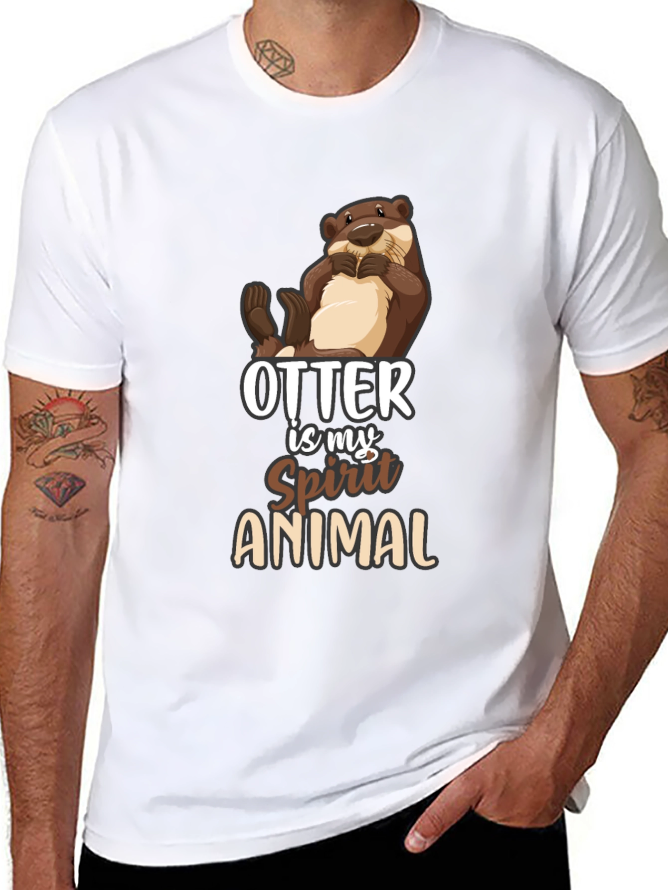 Otter Spirit Animal Black T-Shirt