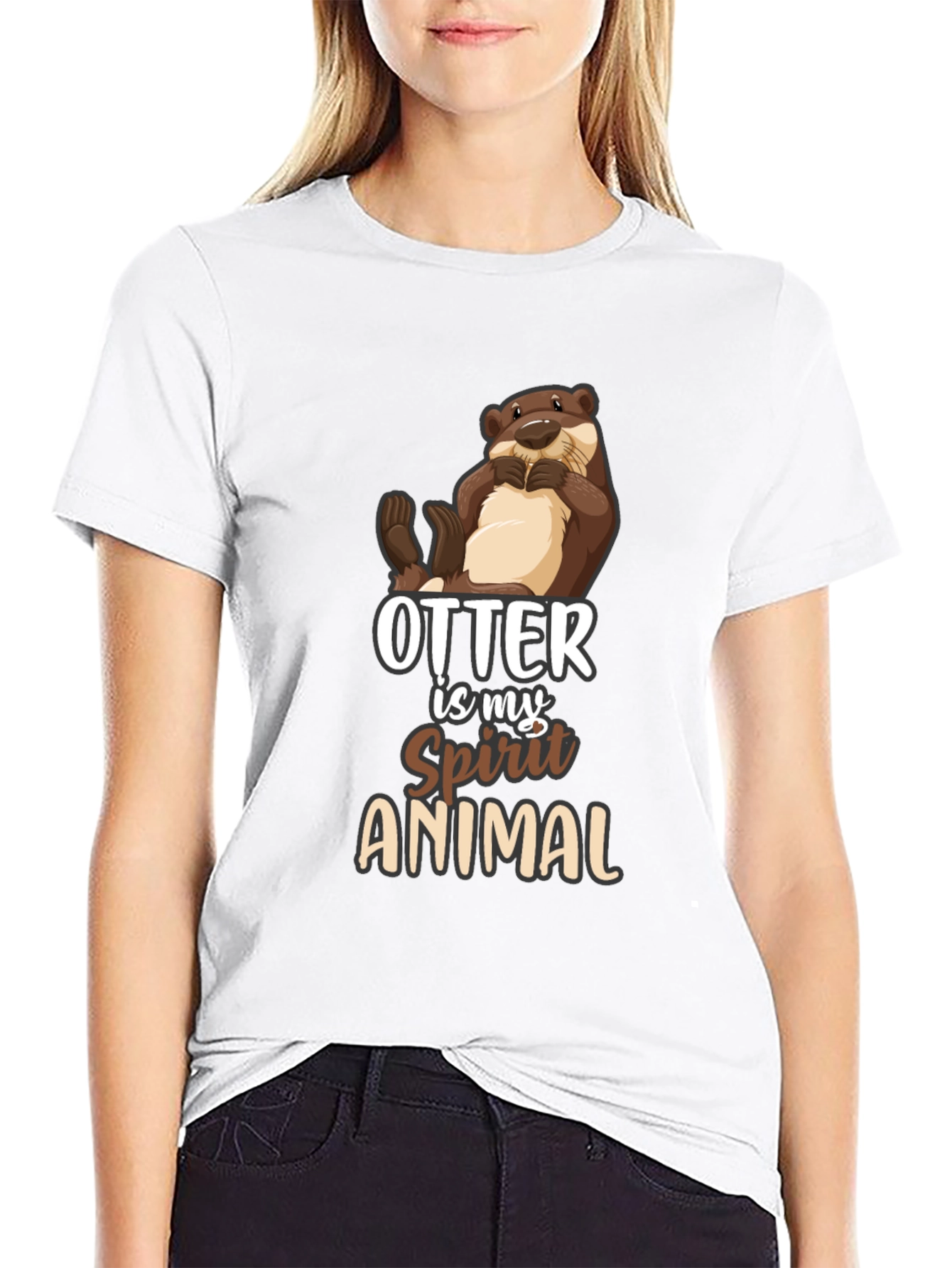 Otter Spirit Animal Black T-Shirt